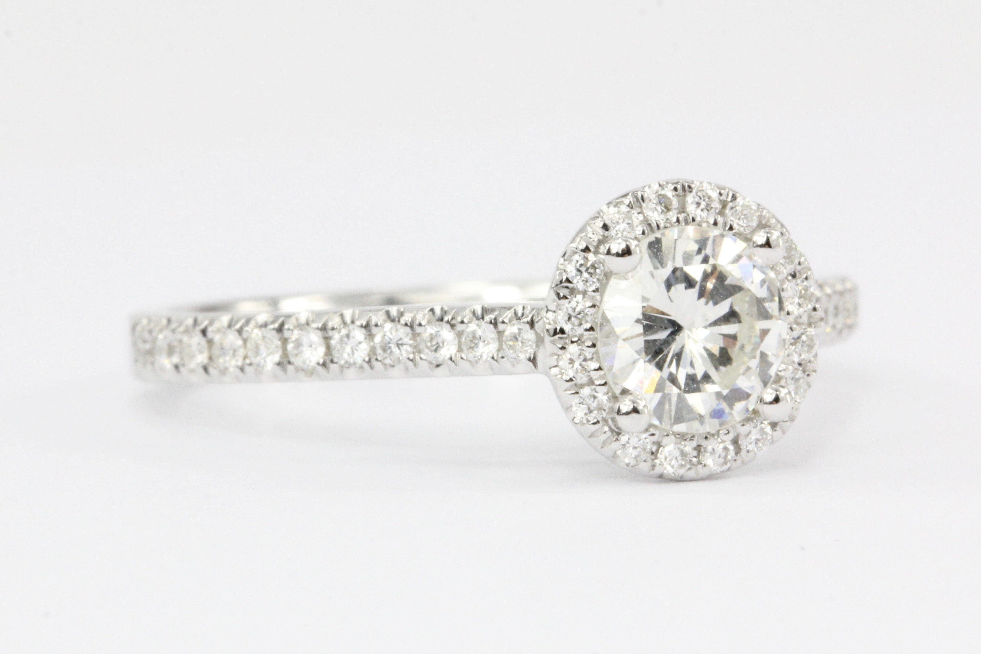 14K White Gold .50 Carat Diamond Engagement Ring - Queen May