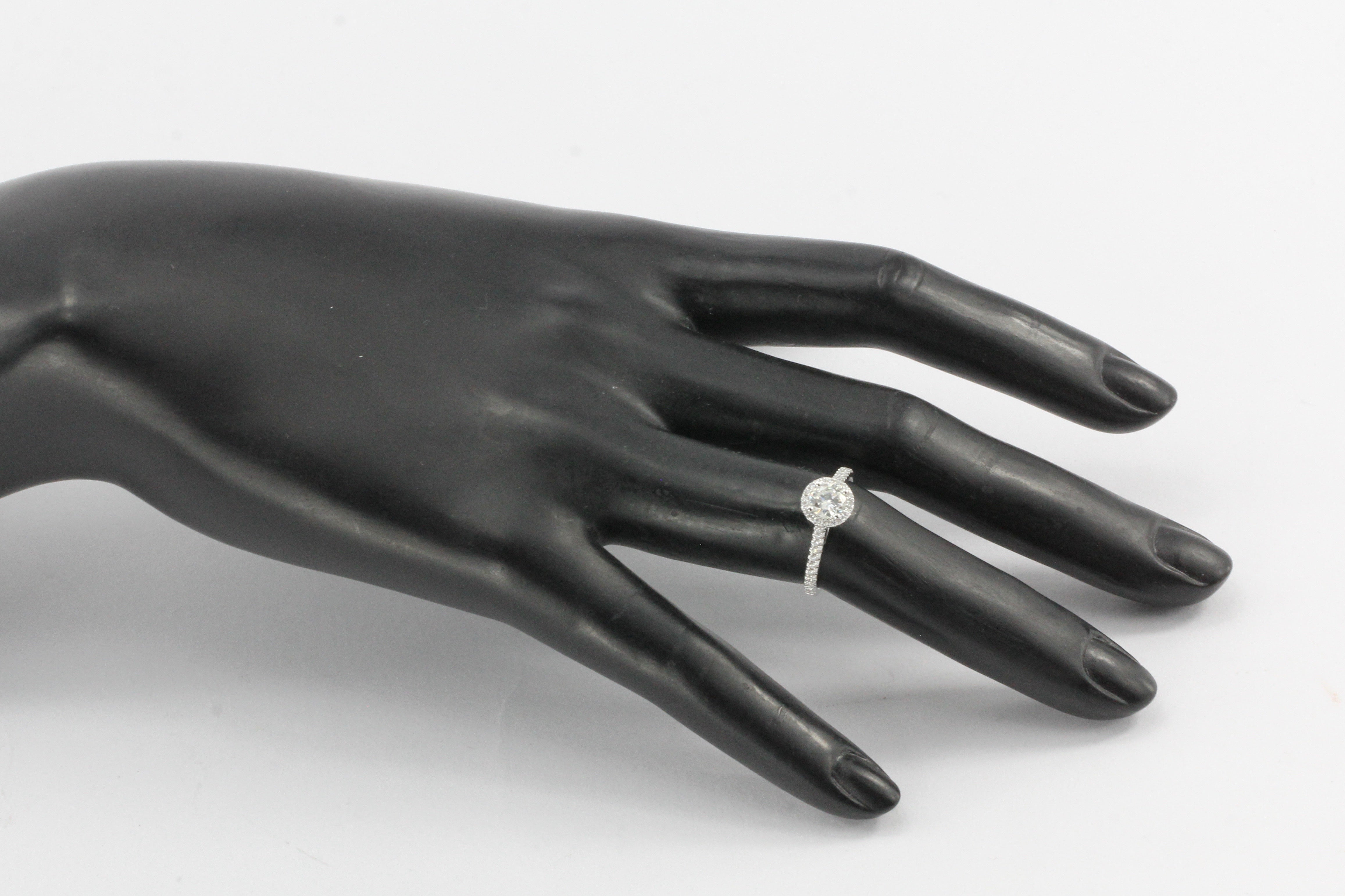 14K White Gold .50 Carat Diamond Engagement Ring - Queen May