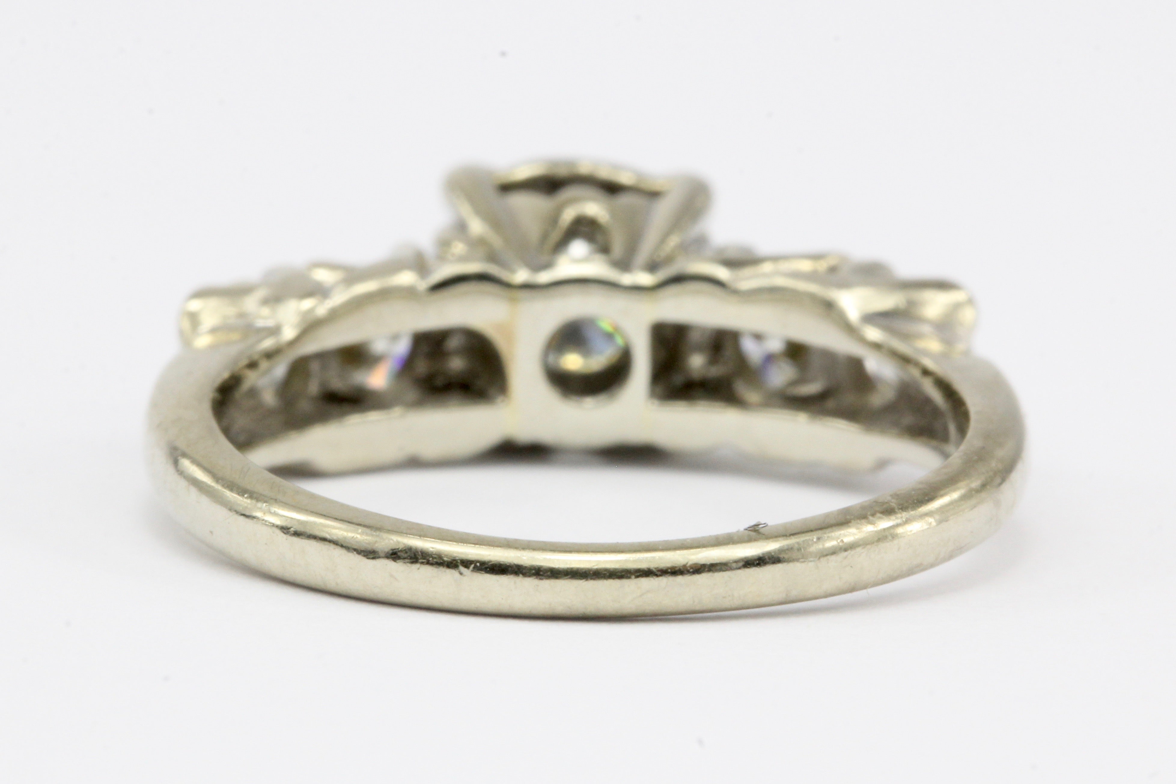 Antique 14K White Gold & Diamond Engagement Ring 1 ctw Size 6 - Queen May