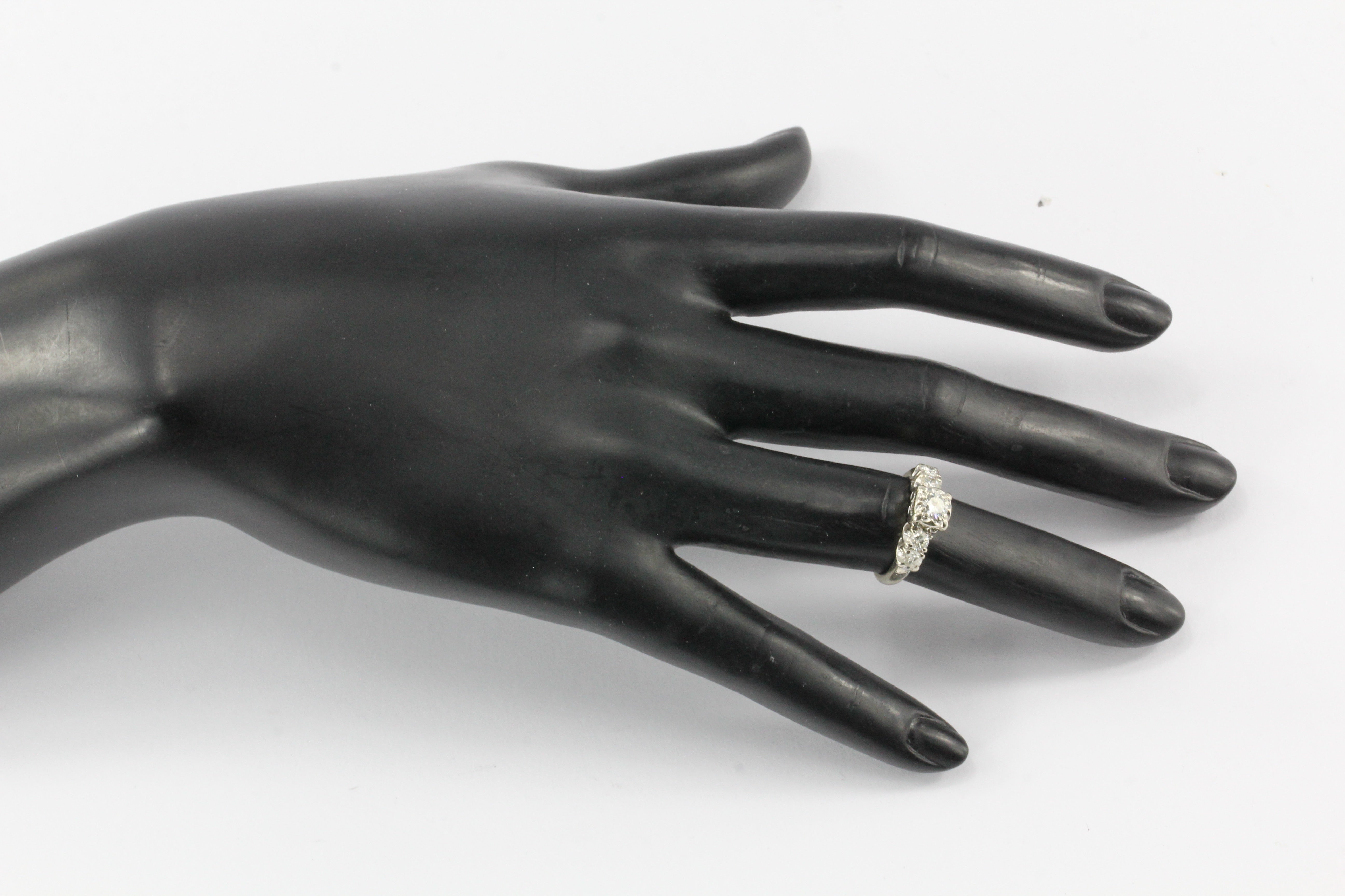 Antique 14K White Gold & Diamond Engagement Ring 1 ctw Size 6 - Queen May