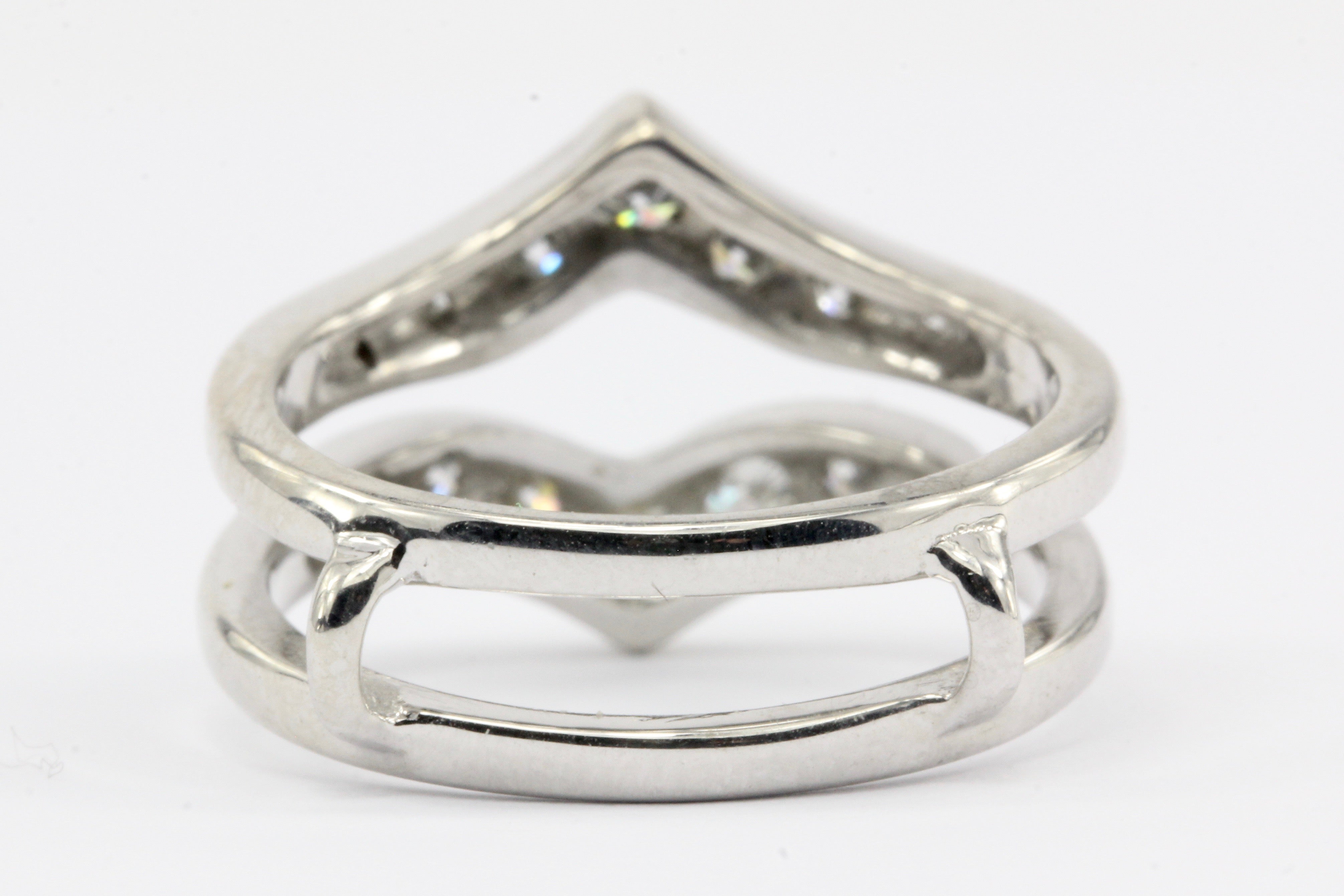 14K White Gold Diamond Ring Jacket Size 6.25 - Queen May