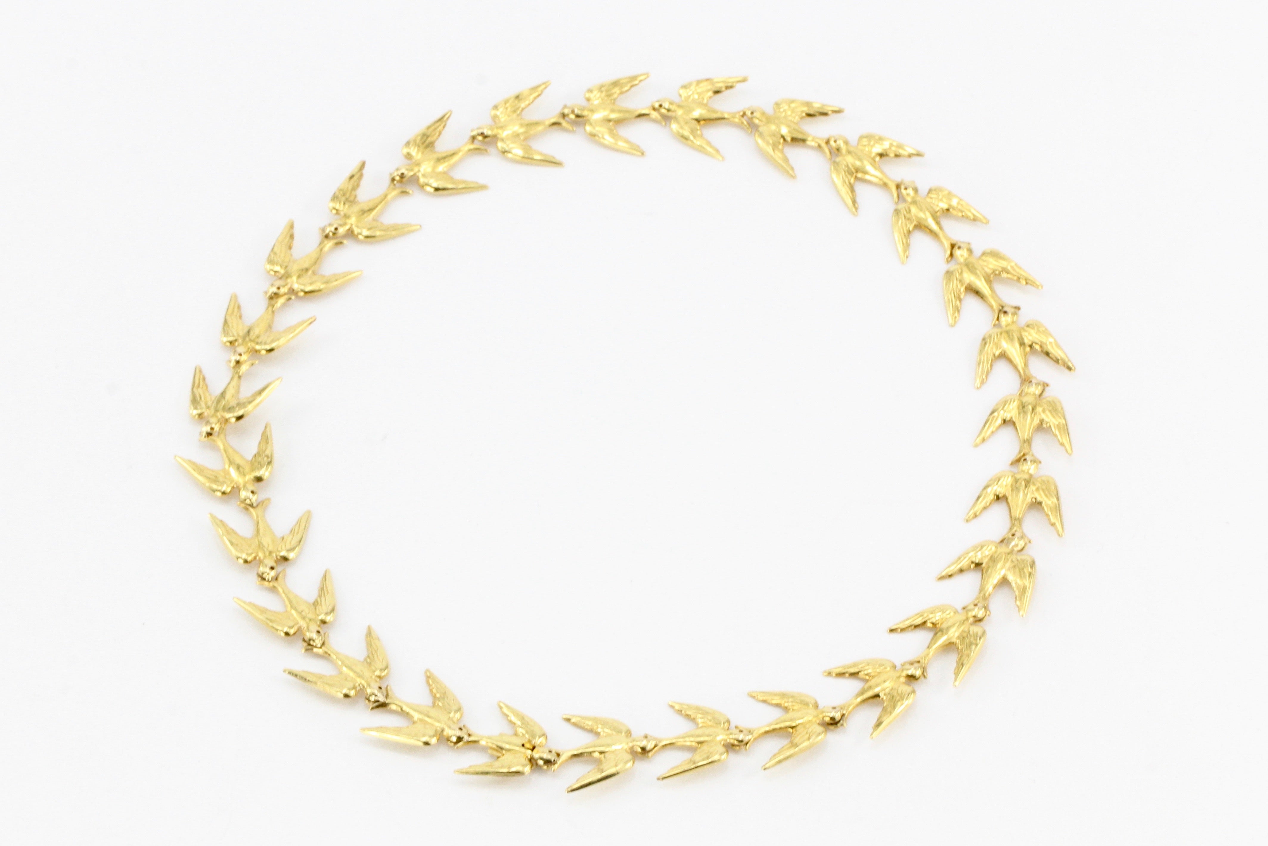 Vintage Retro 14K Yellow Gold Swallow Chain Necklace c.1950's - Queen May