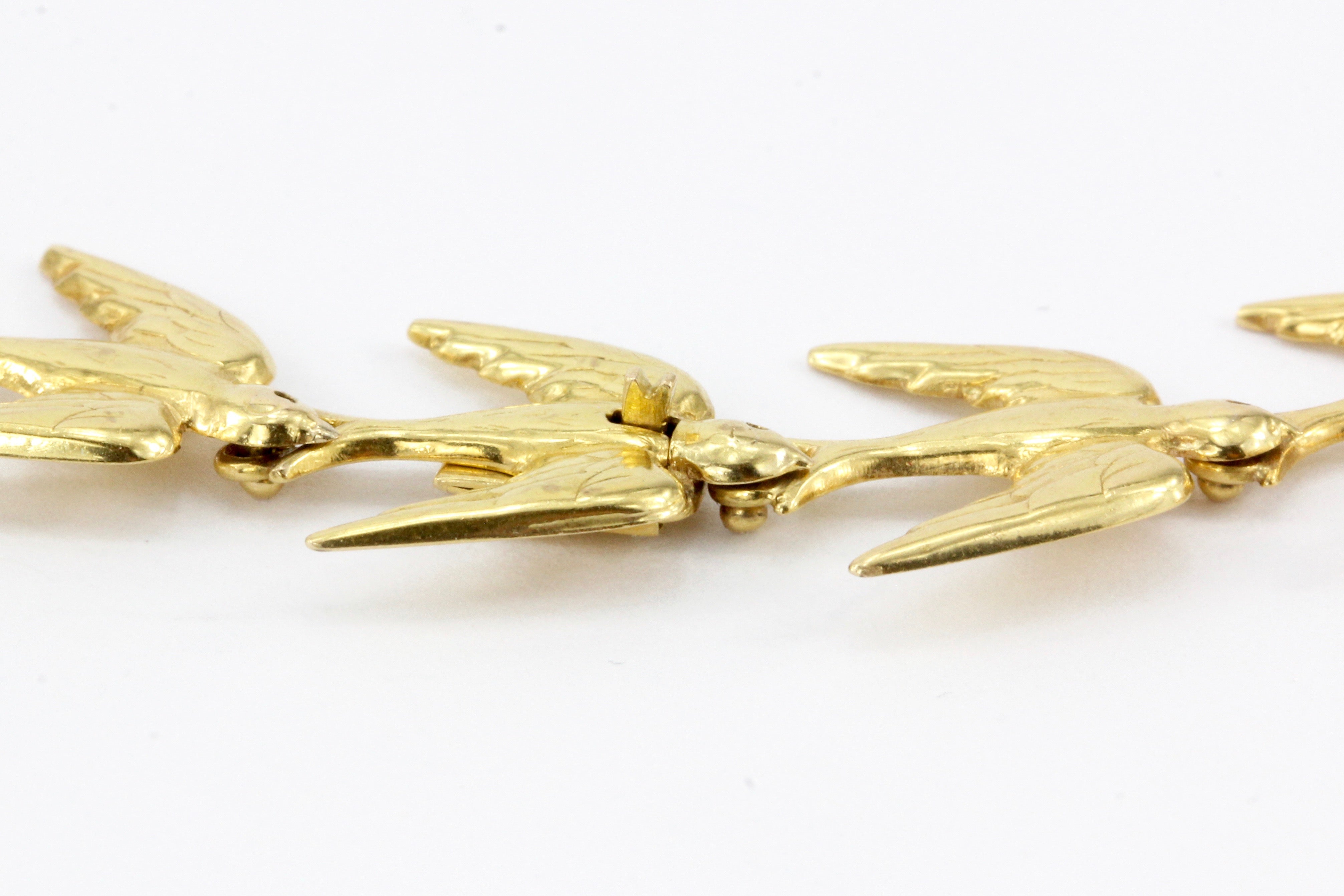 Vintage Retro 14K Yellow Gold Swallow Chain Necklace c.1950's - Queen May