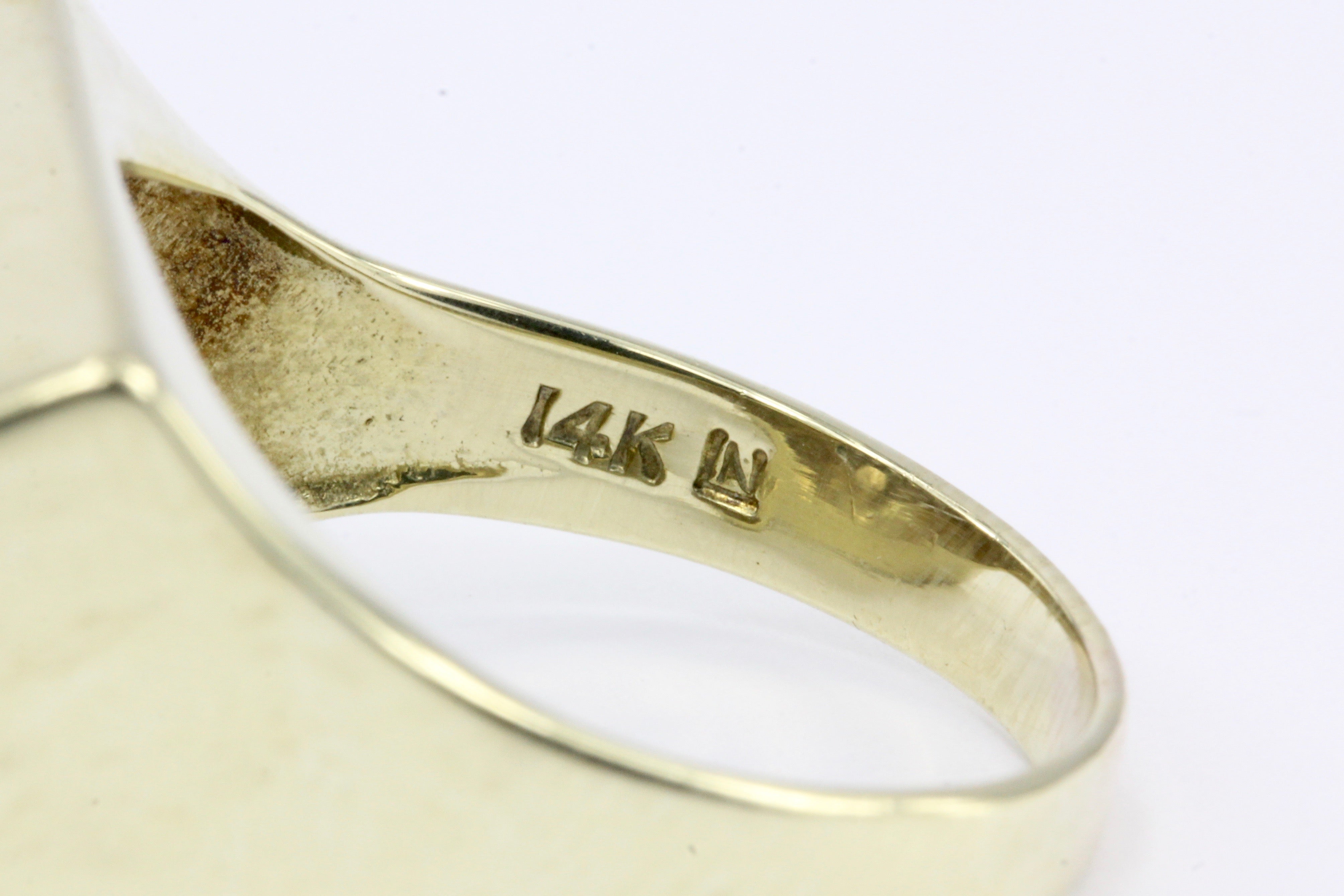 Unique 14K Yellow Gold Diamond Dome Ring Size 7.25 - Queen May