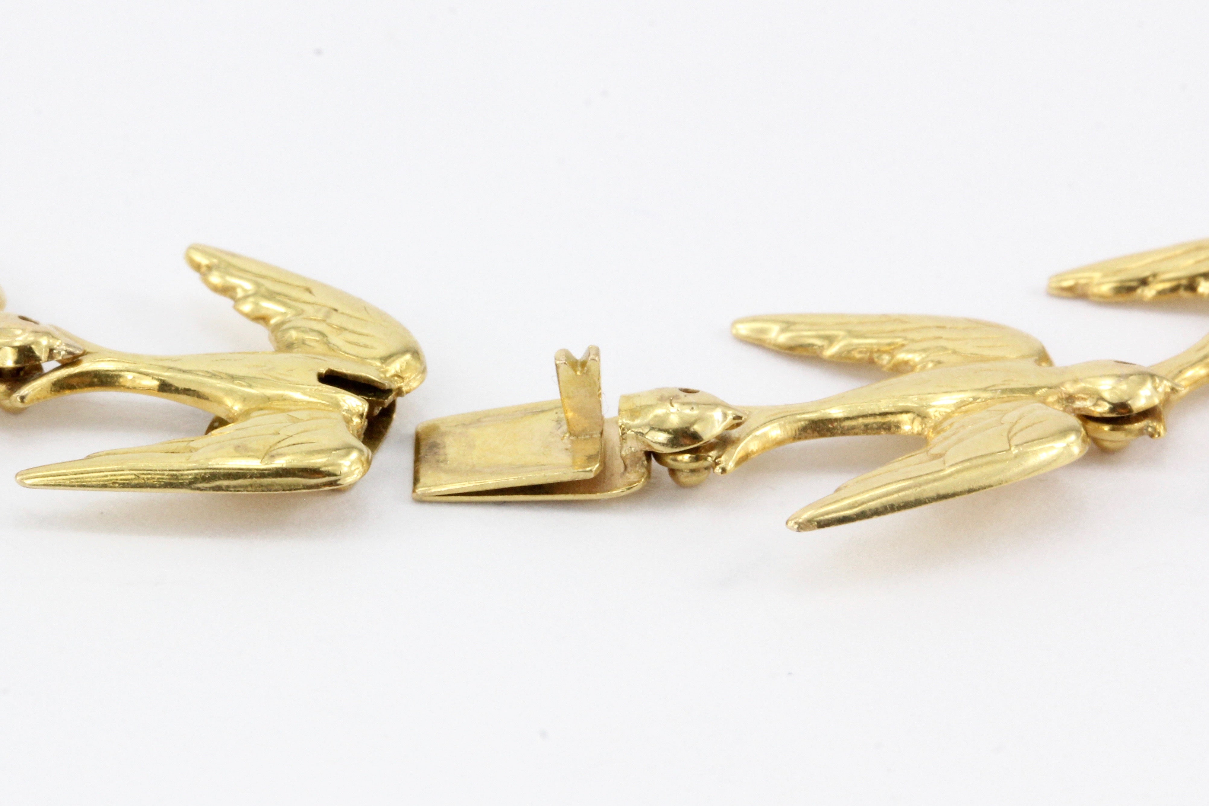 Vintage Retro 14K Yellow Gold Swallow Chain Necklace c.1950's - Queen May