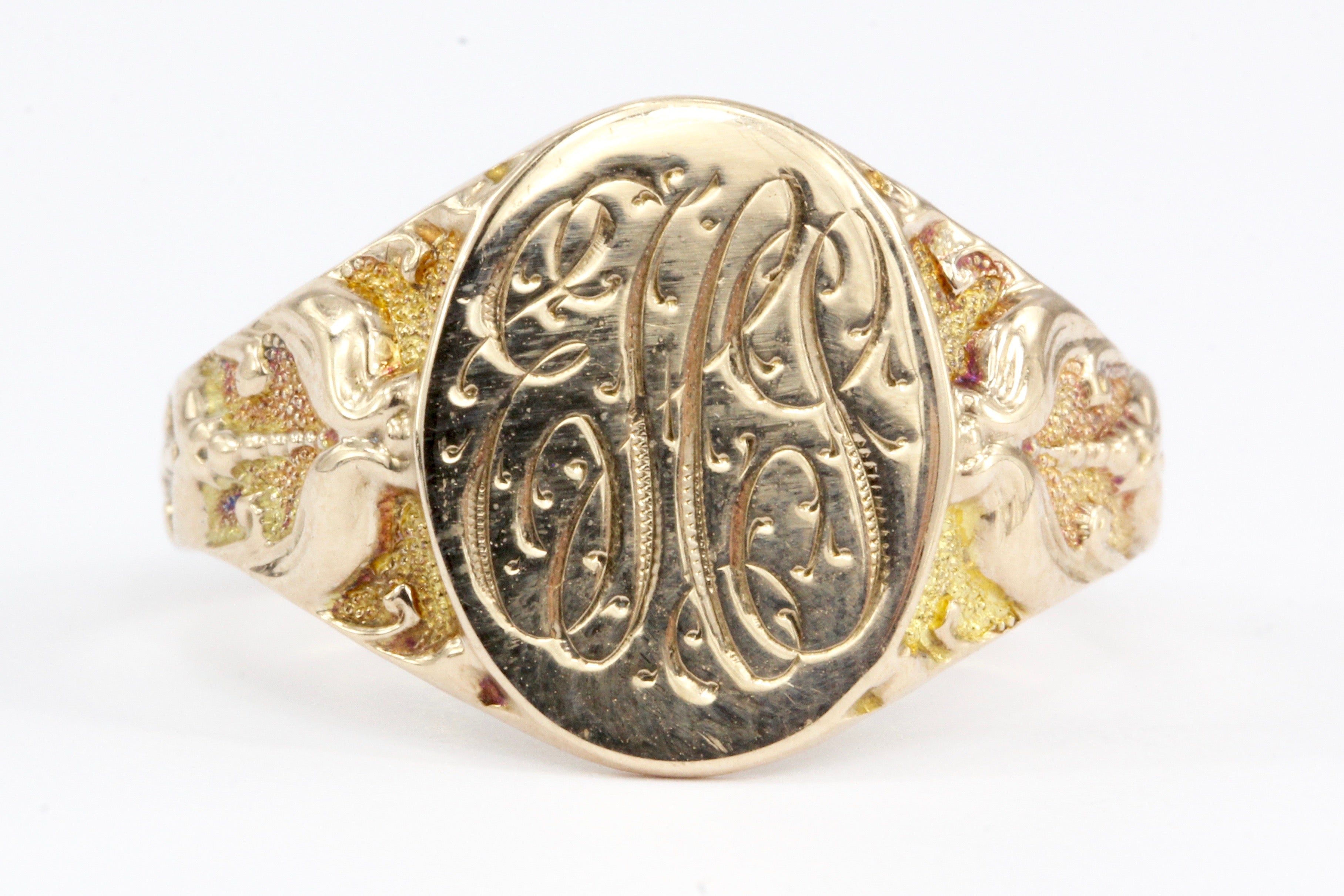 Victorian 10K Rose Gold Signet Ring Size by Ostby & Barton Size 6.5 - Queen May