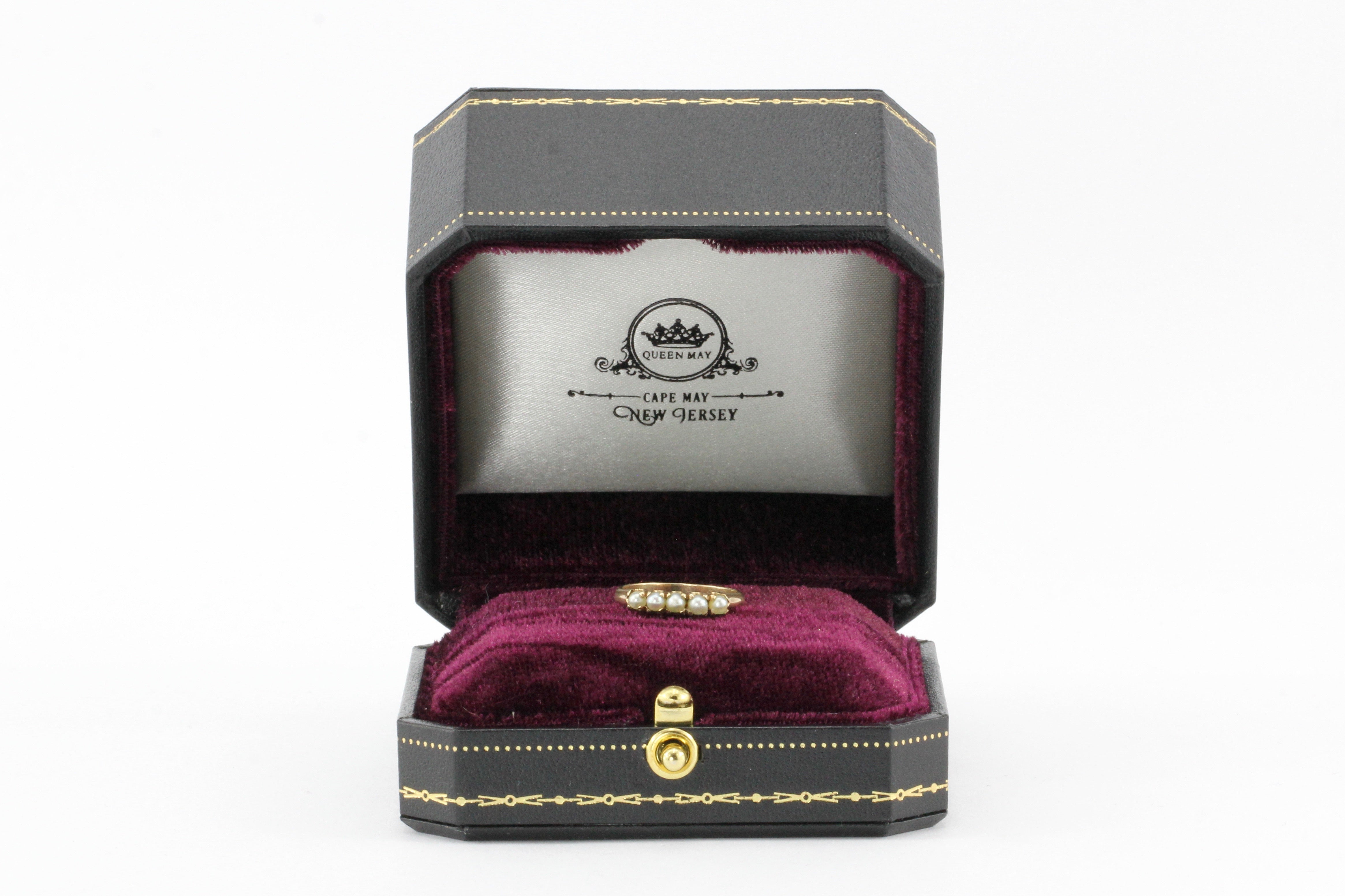 Victorian 14K Yellow Gold 5 Pearl Band - Queen May