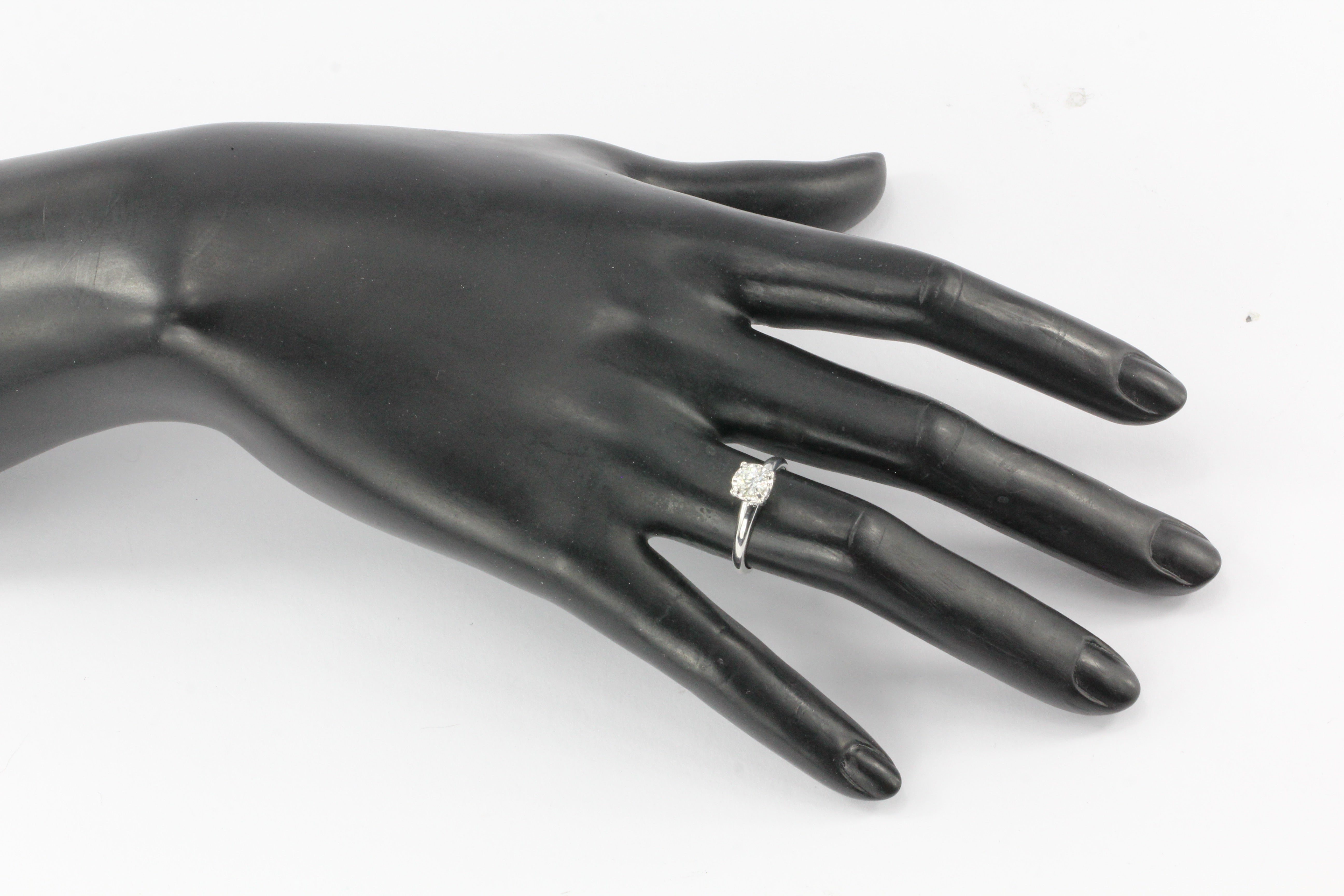 14K White Gold .45 CT Old European Cut Diamond Engagement Ring Size 7.5 - Queen May