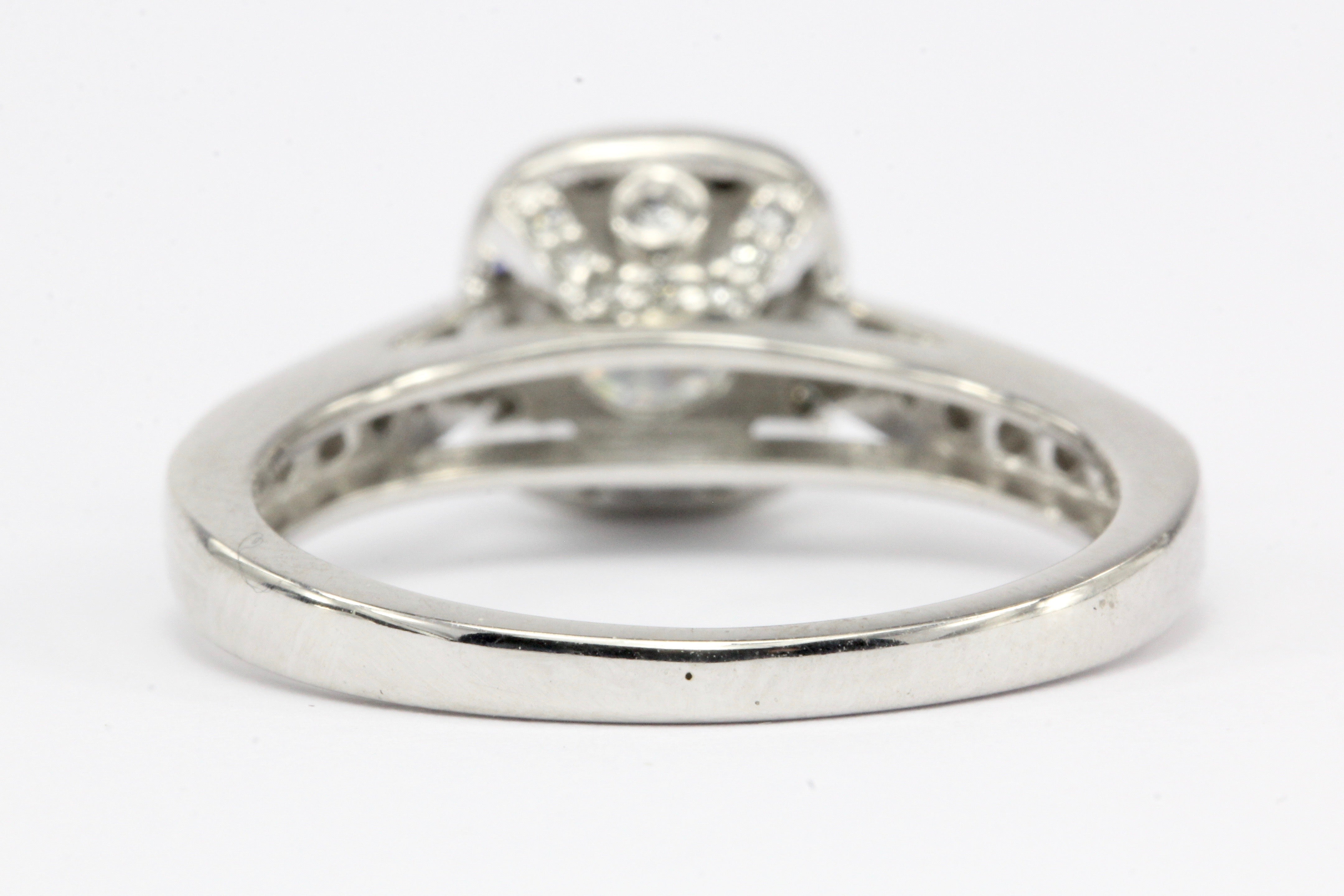 14K White Gold .52 CT Diamond Halo Engagement Ring Size 7 - Queen May