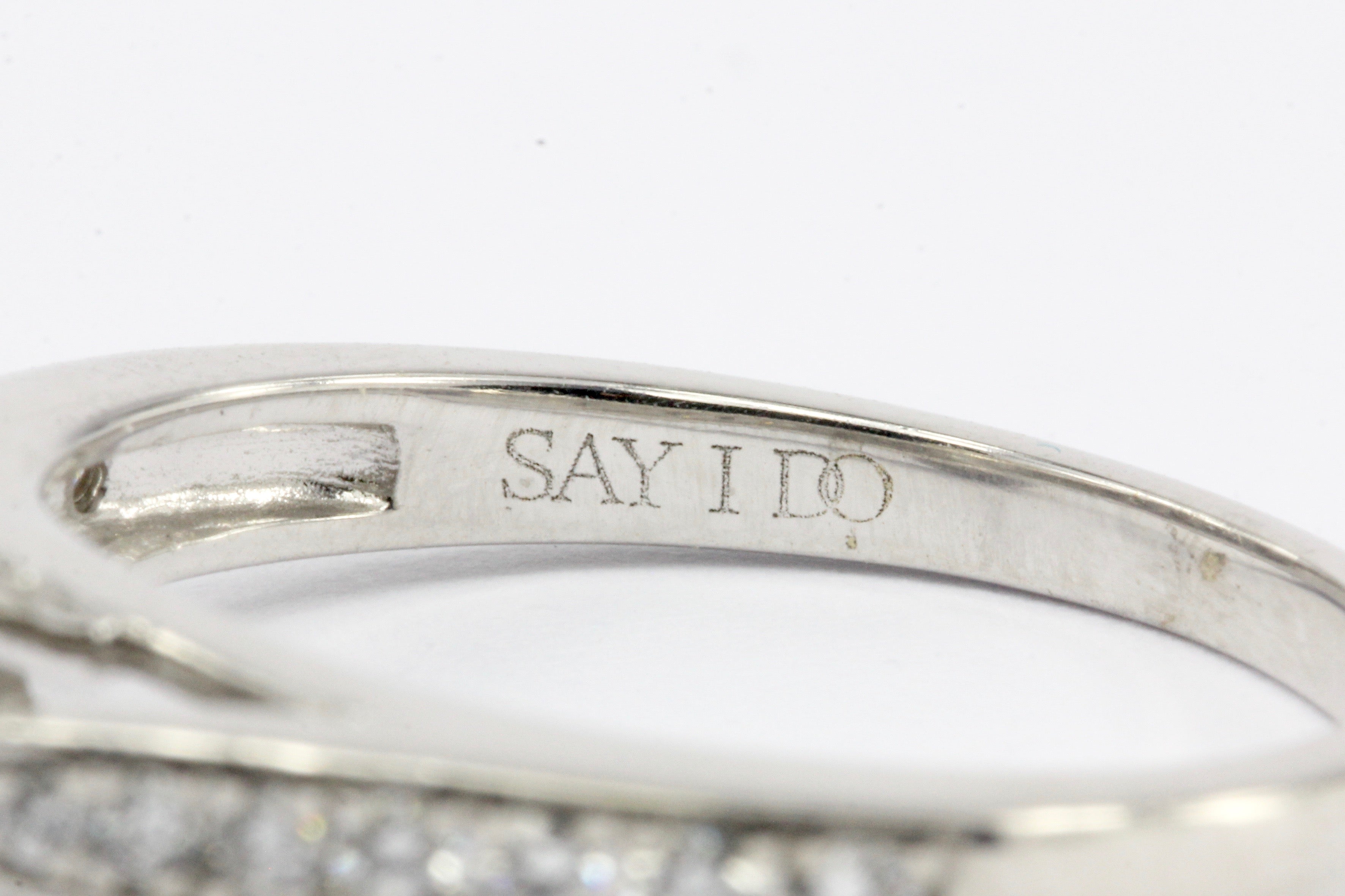 14K White Gold .52 CT Diamond Halo Engagement Ring Size 7 - Queen May