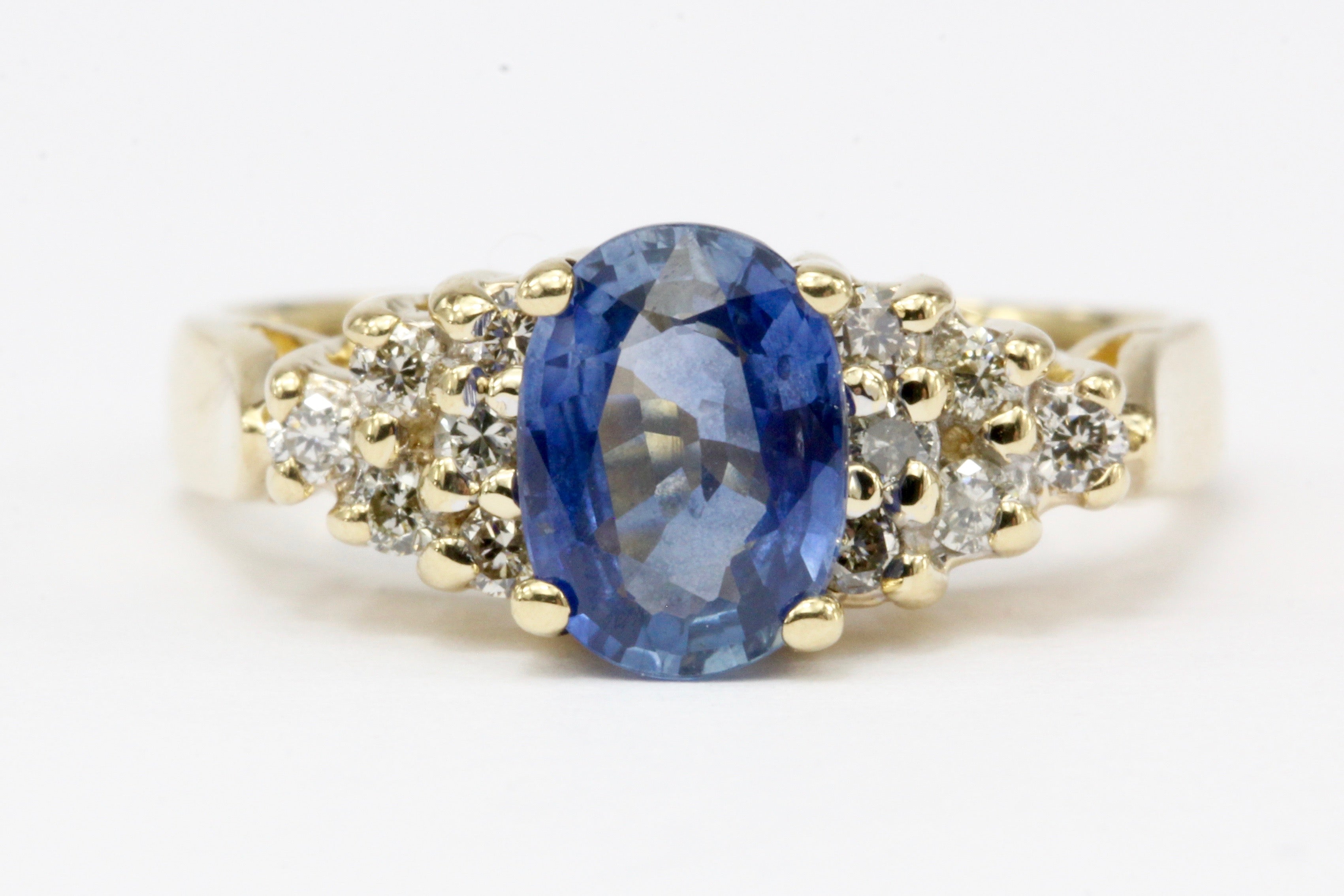 LeVian .90 CT Natural Sapphire and Diamond Ring Size 3.75 - Queen May