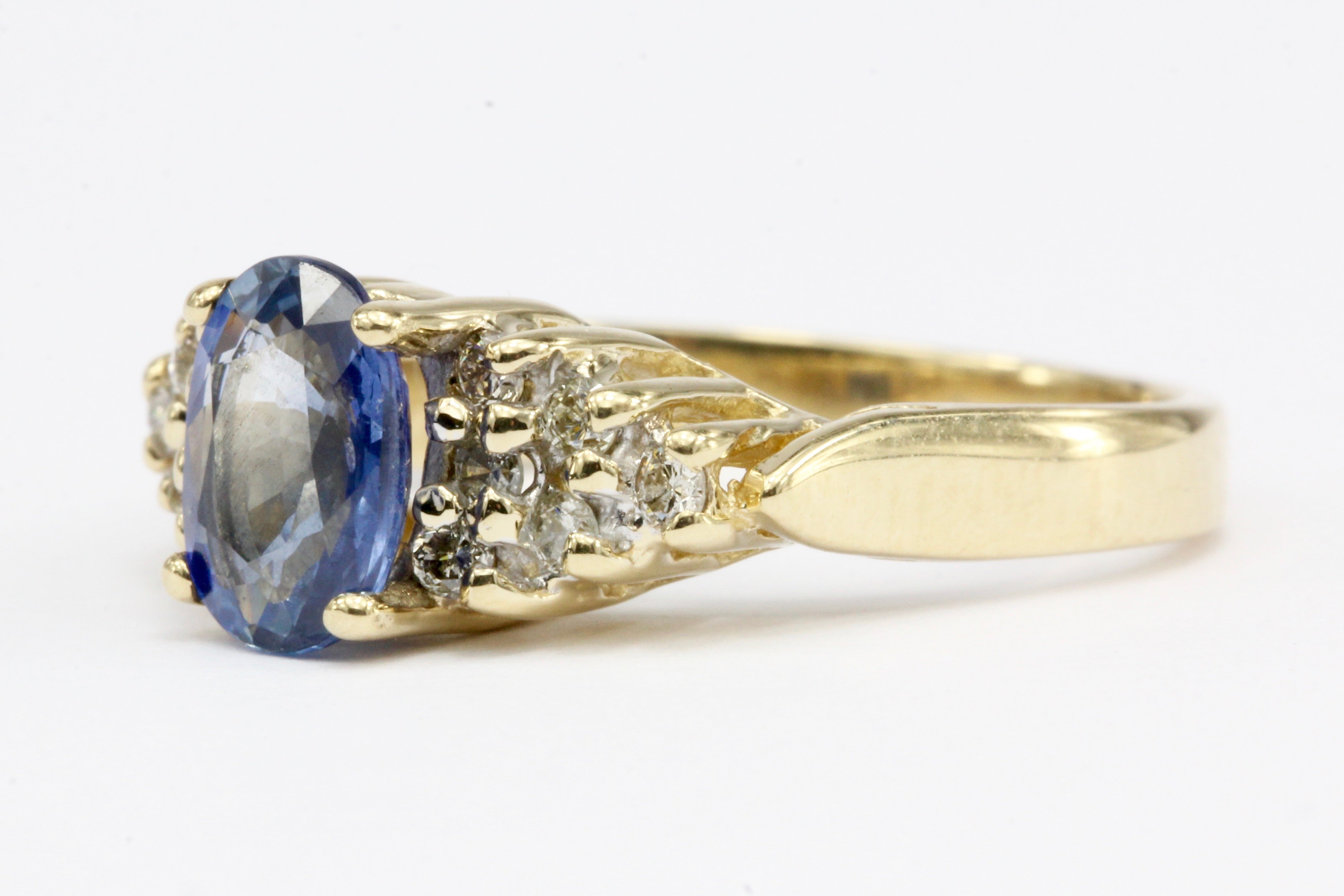LeVian .90 CT Natural Sapphire and Diamond Ring Size 3.75 - Queen May