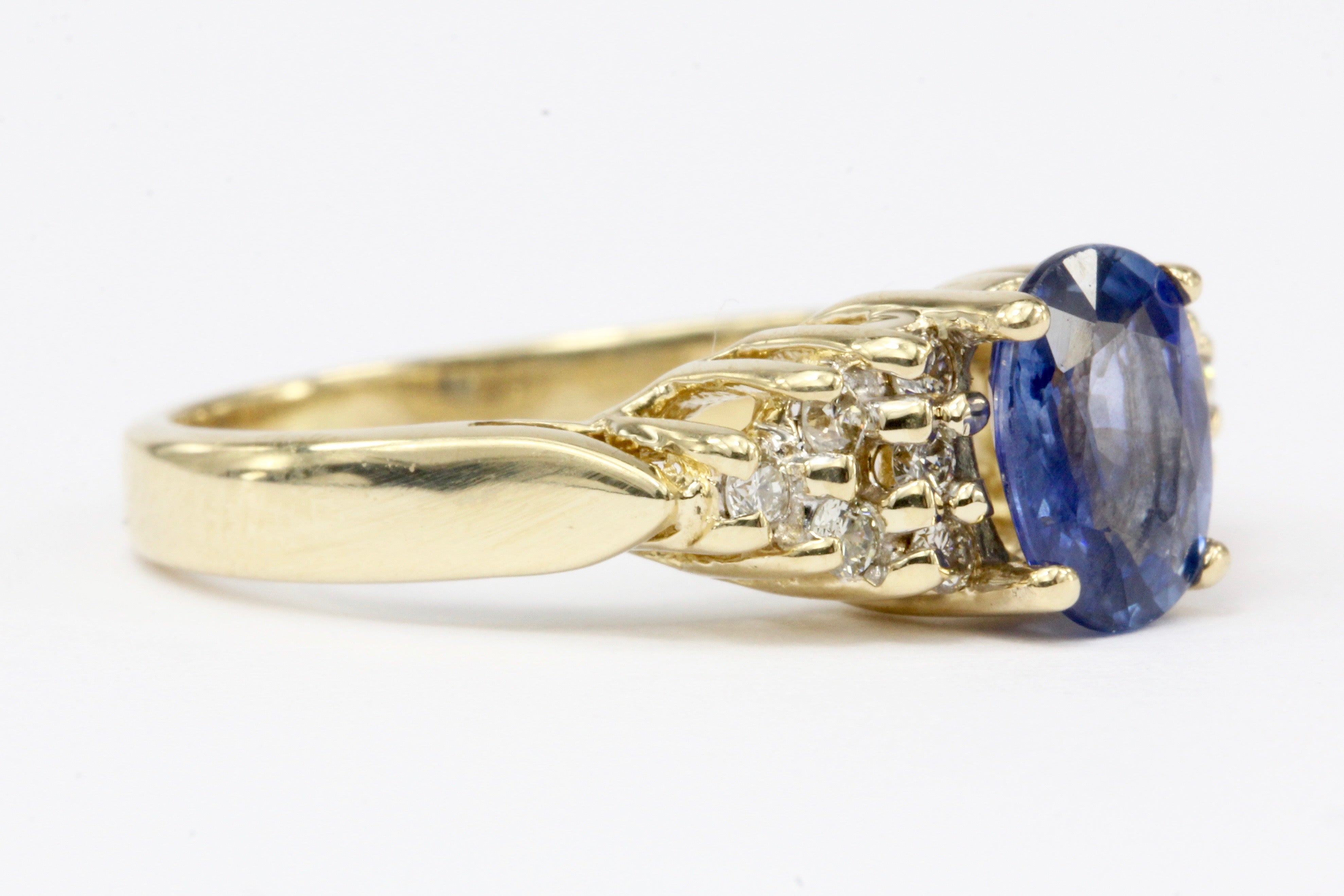 LeVian .90 CT Natural Sapphire and Diamond Ring Size 3.75 - Queen May