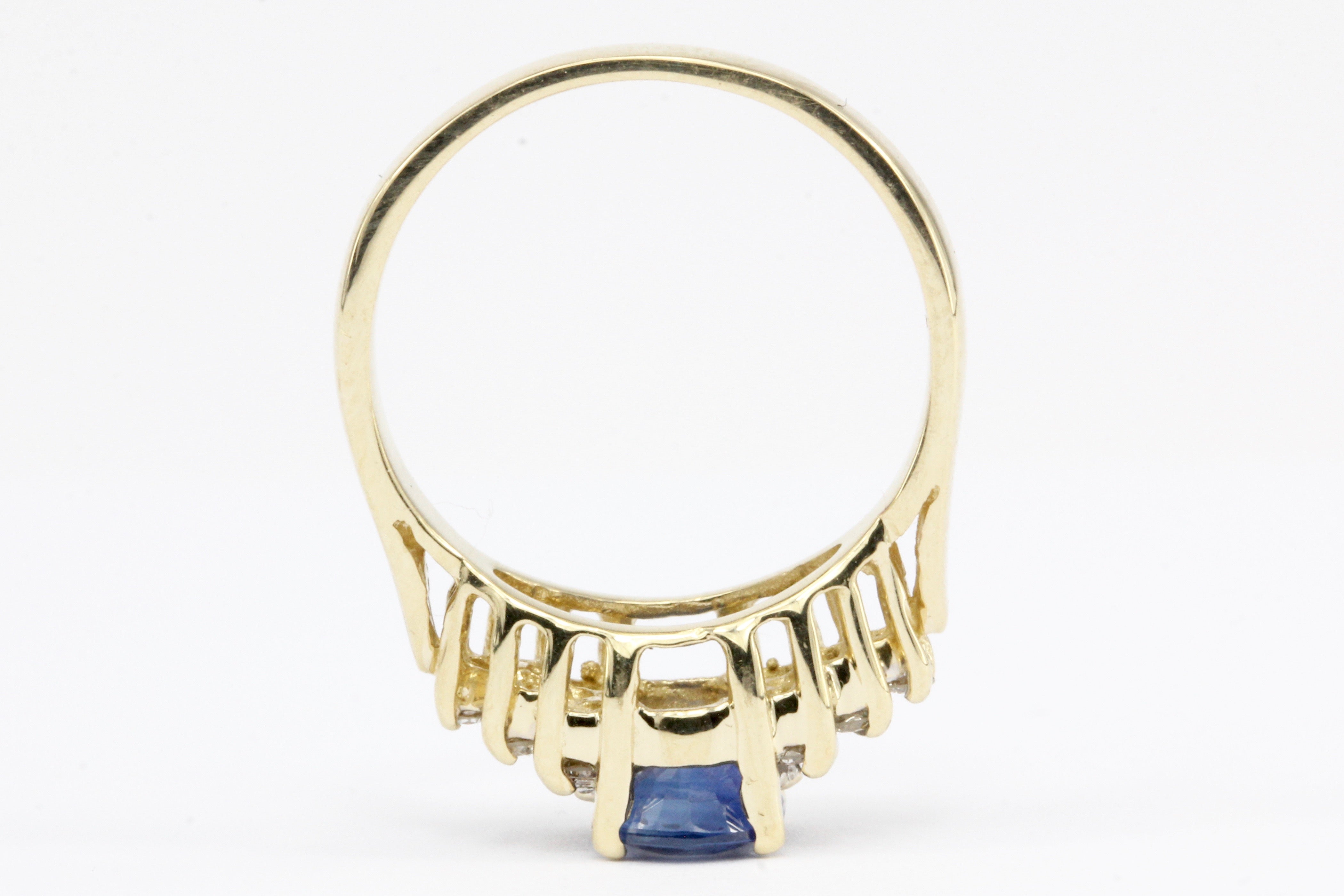 LeVian .90 CT Natural Sapphire and Diamond Ring Size 3.75 - Queen May