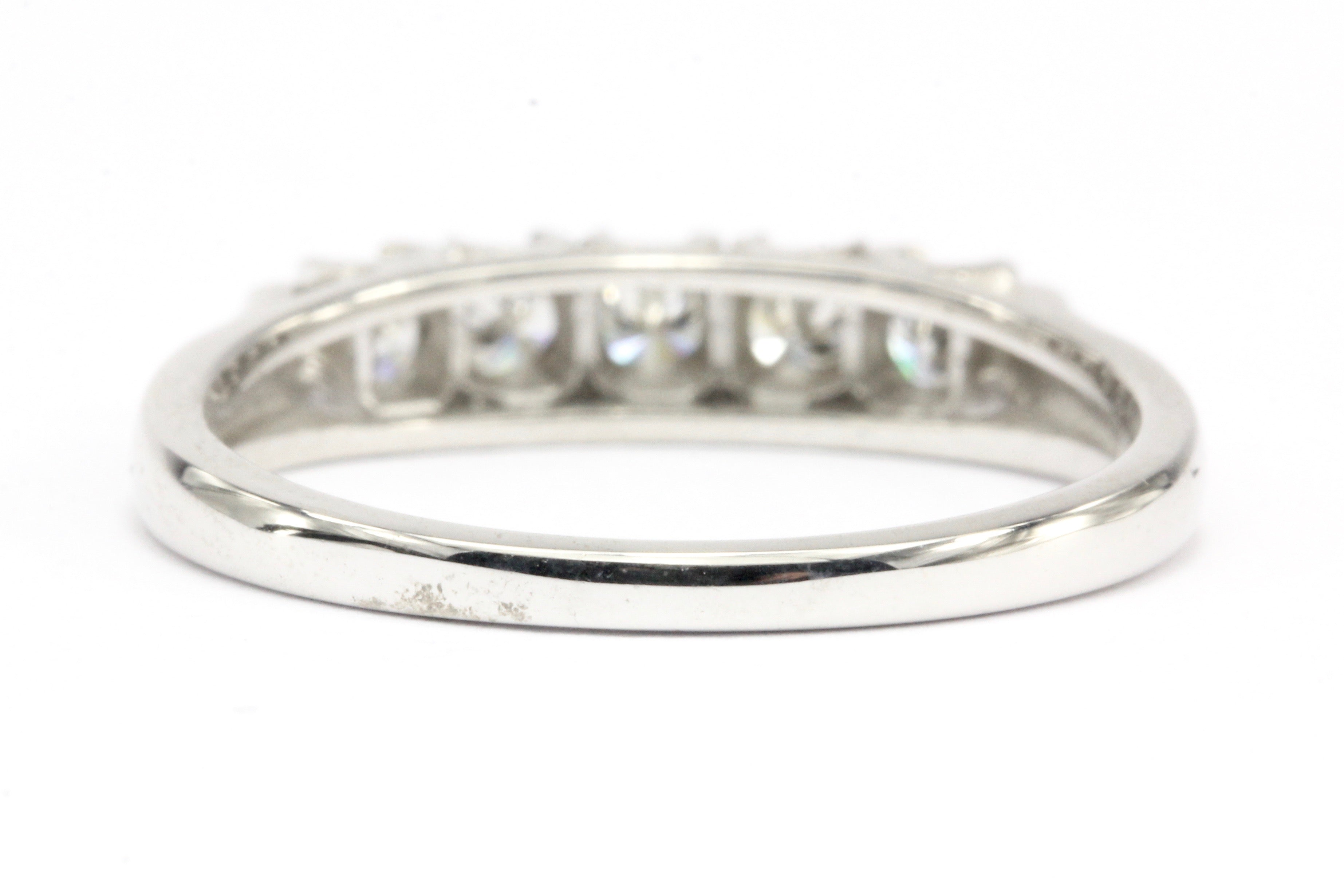 14K White Gold .35 CTW Diamond Half Eternity Band Size 6.25 - Queen May