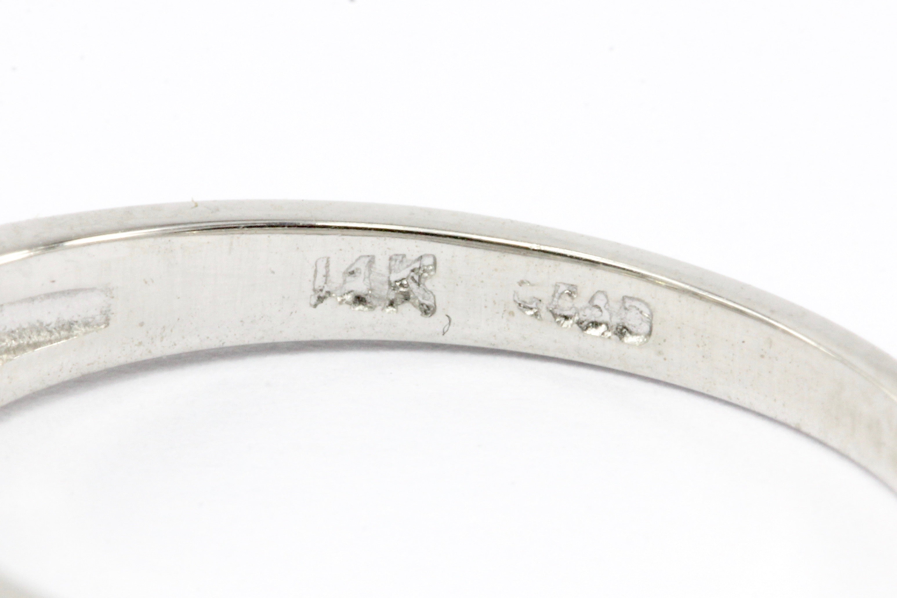 14K White Gold .35 CTW Diamond Half Eternity Band Size 6.25 - Queen May