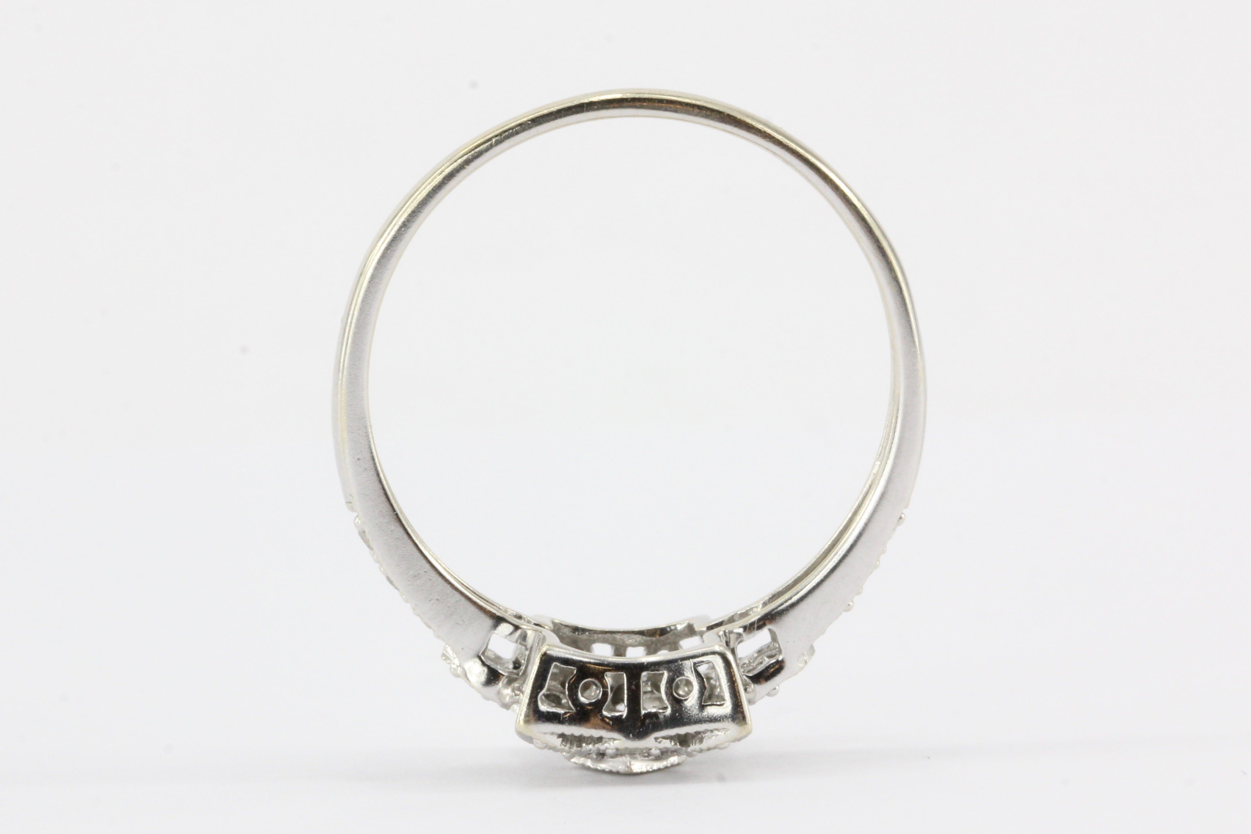 14K White Gold Diamond Ring - Queen May