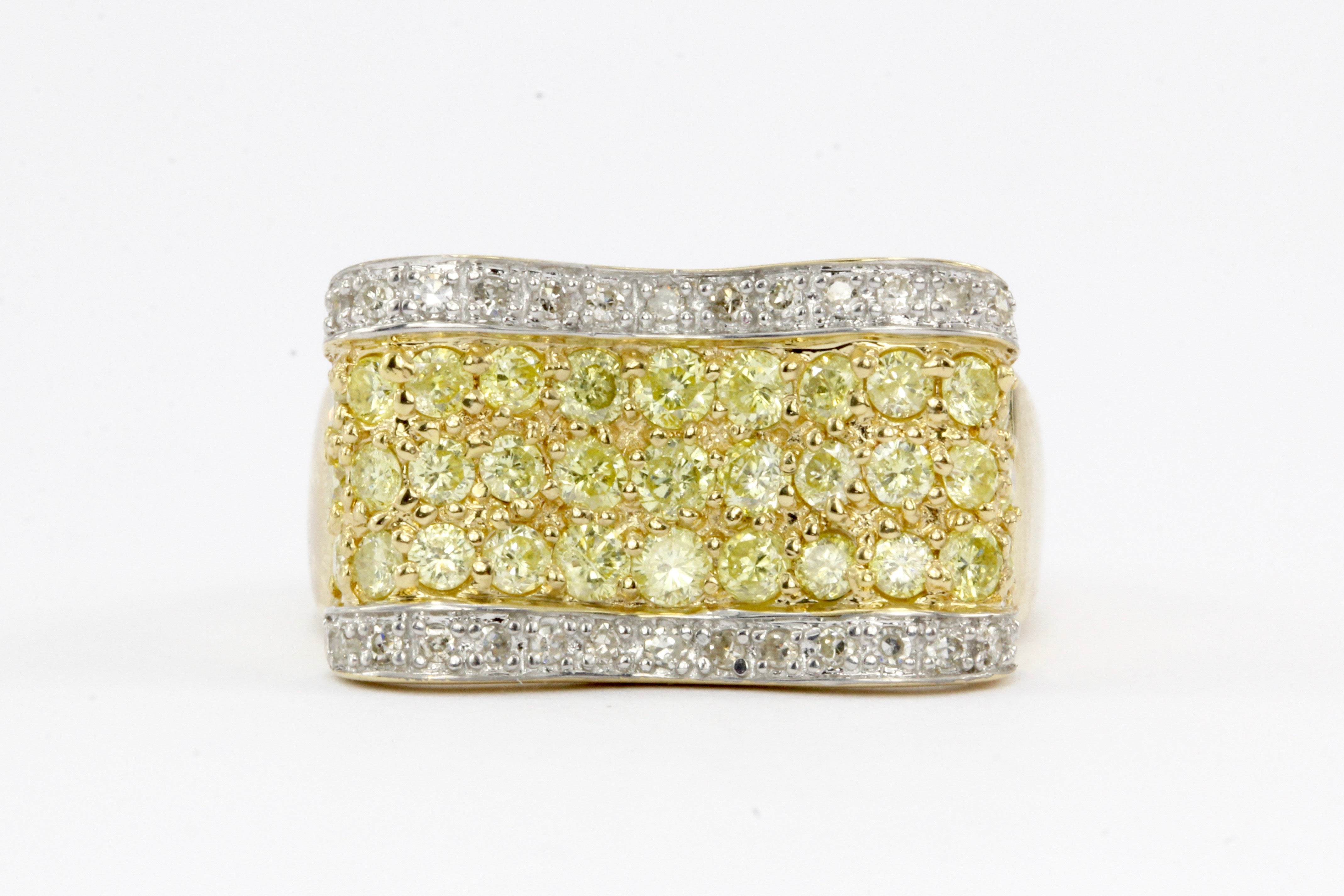 14K Yellow Gold Bow Shaped Diamond Ring - Queen May
