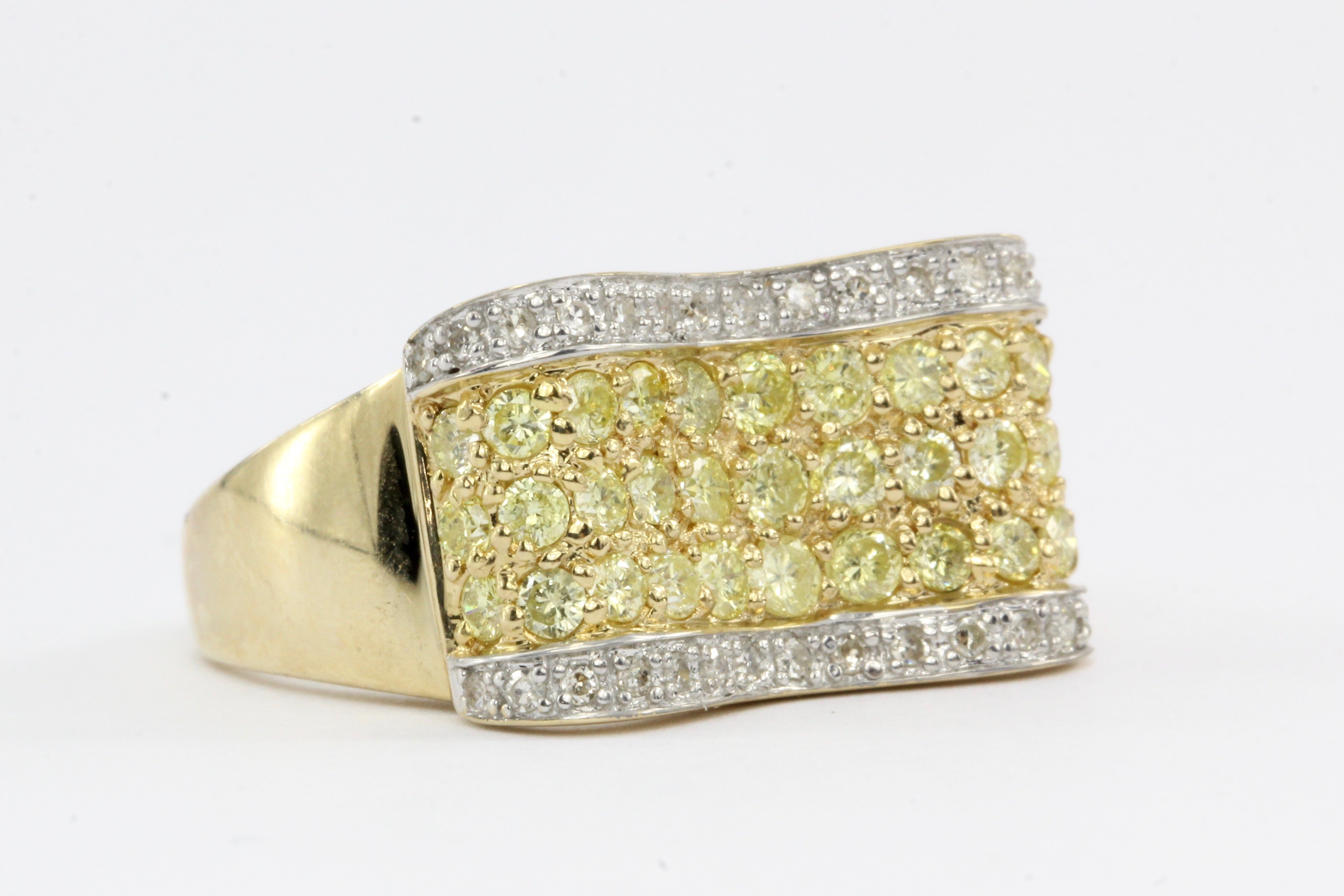 14K Yellow Gold Bow Shaped Diamond Ring - Queen May