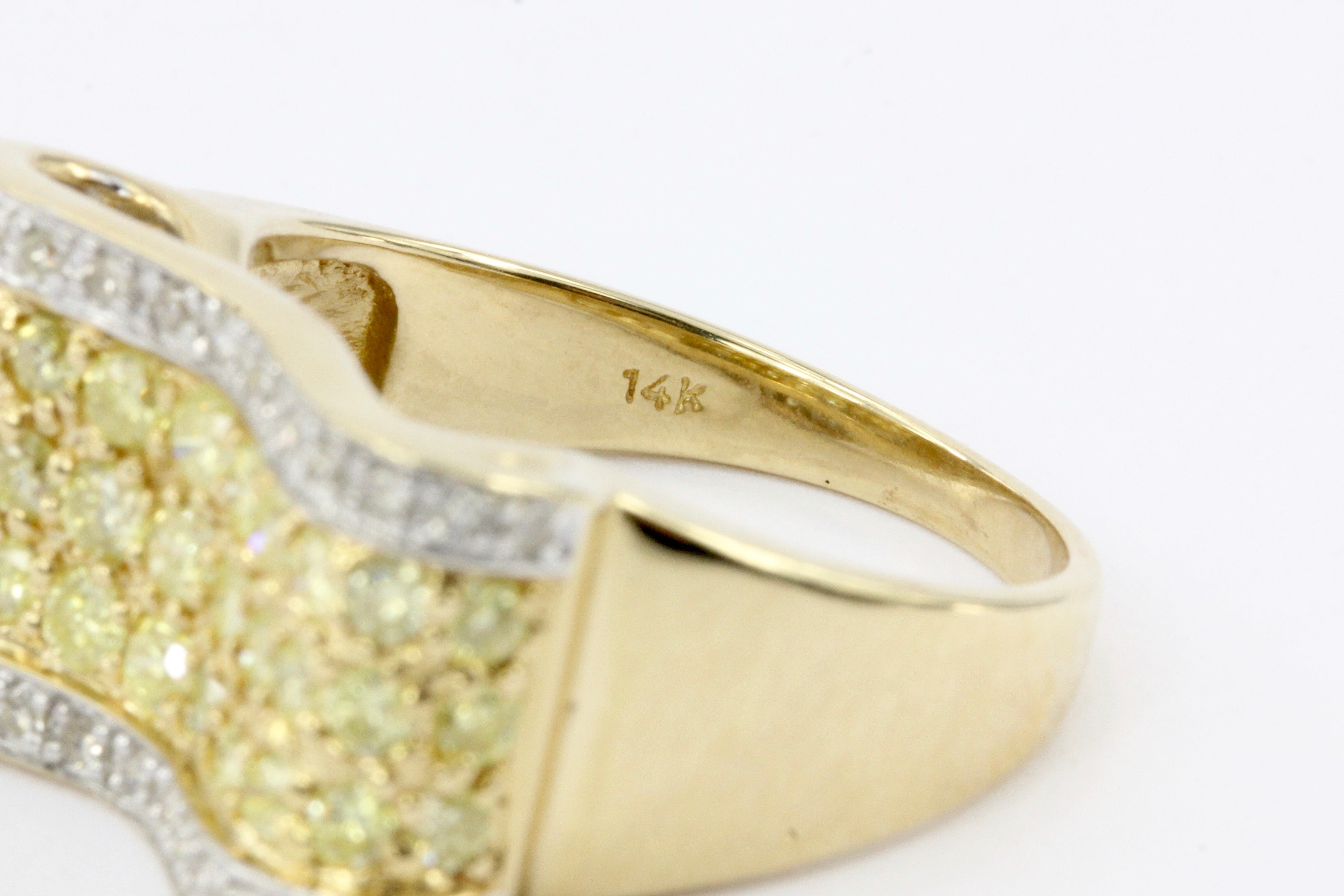 14K Yellow Gold Bow Shaped Diamond Ring - Queen May