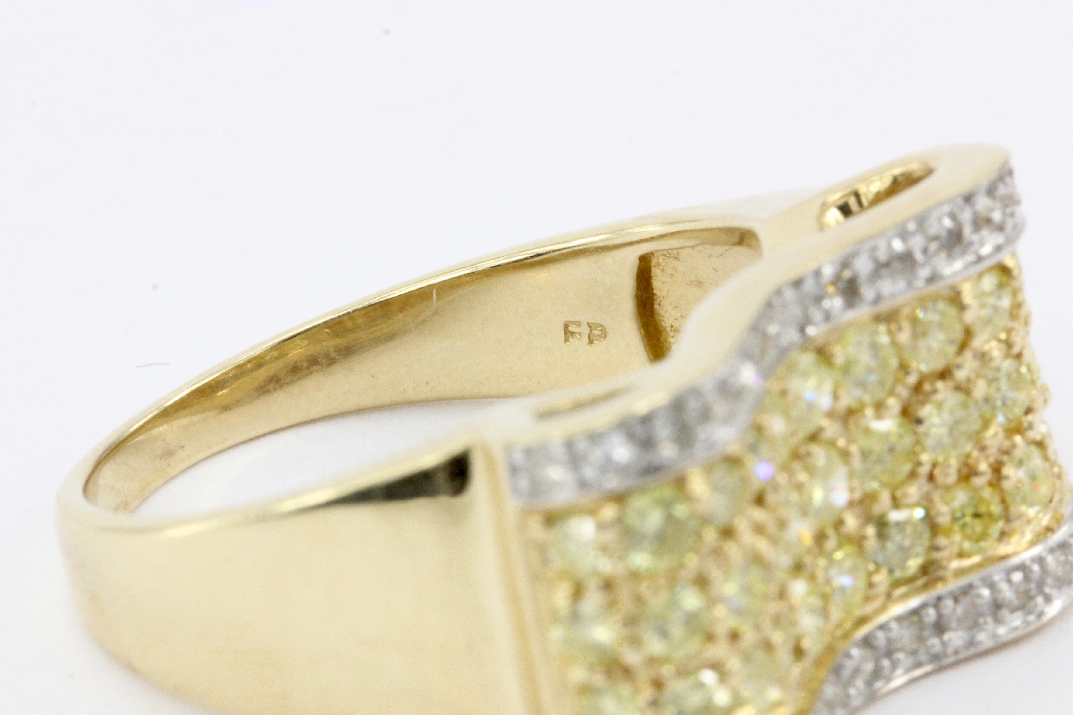 14K Yellow Gold Bow Shaped Diamond Ring - Queen May