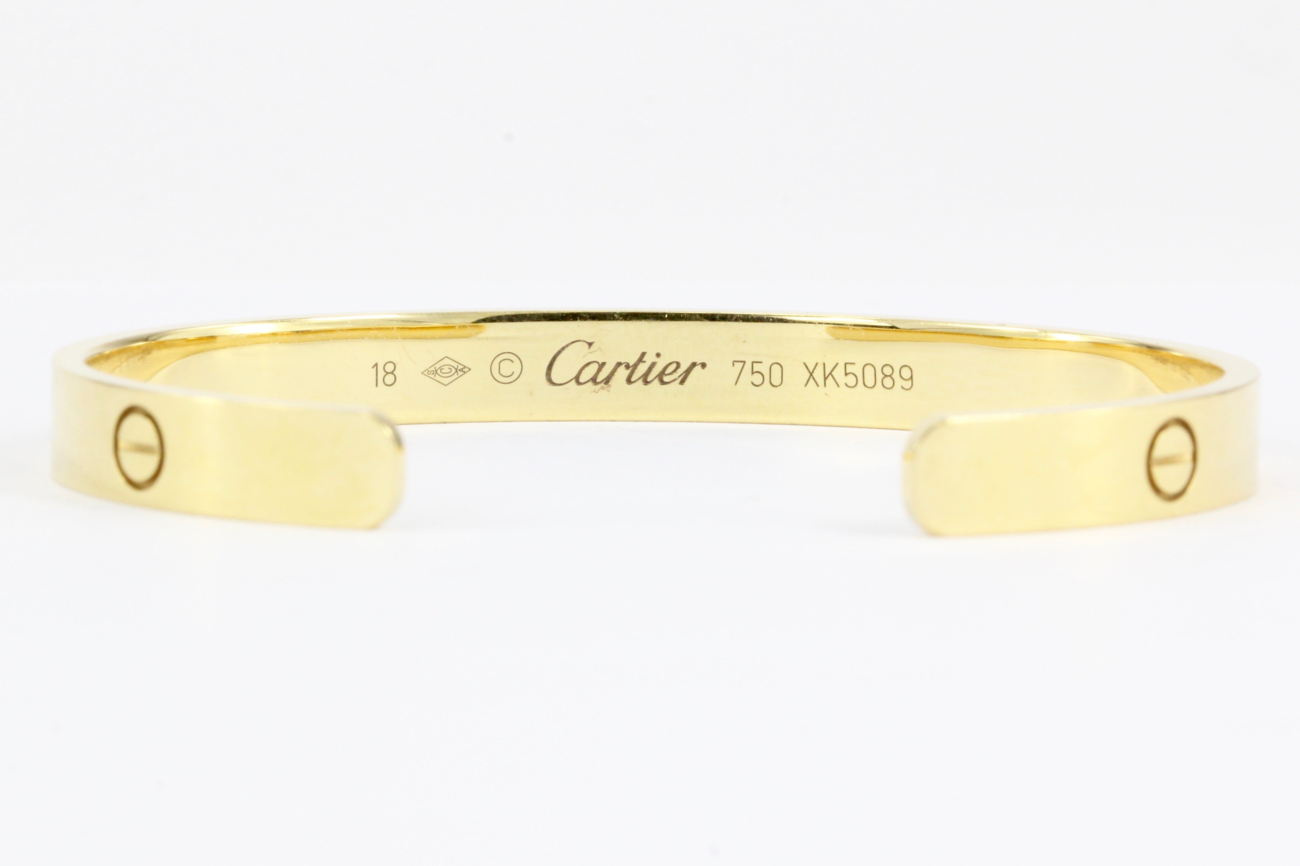Cartier Love Bangle Cuff Size 18 - Queen May
