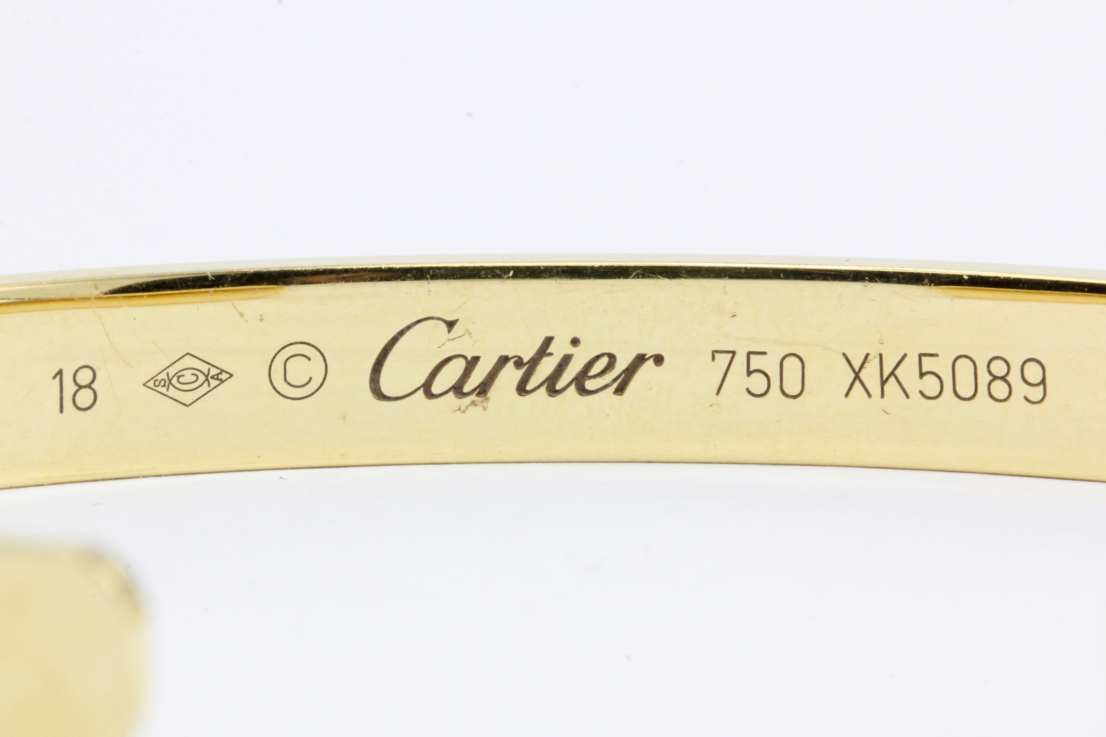 Cartier Love Bangle Cuff Size 18 - Queen May