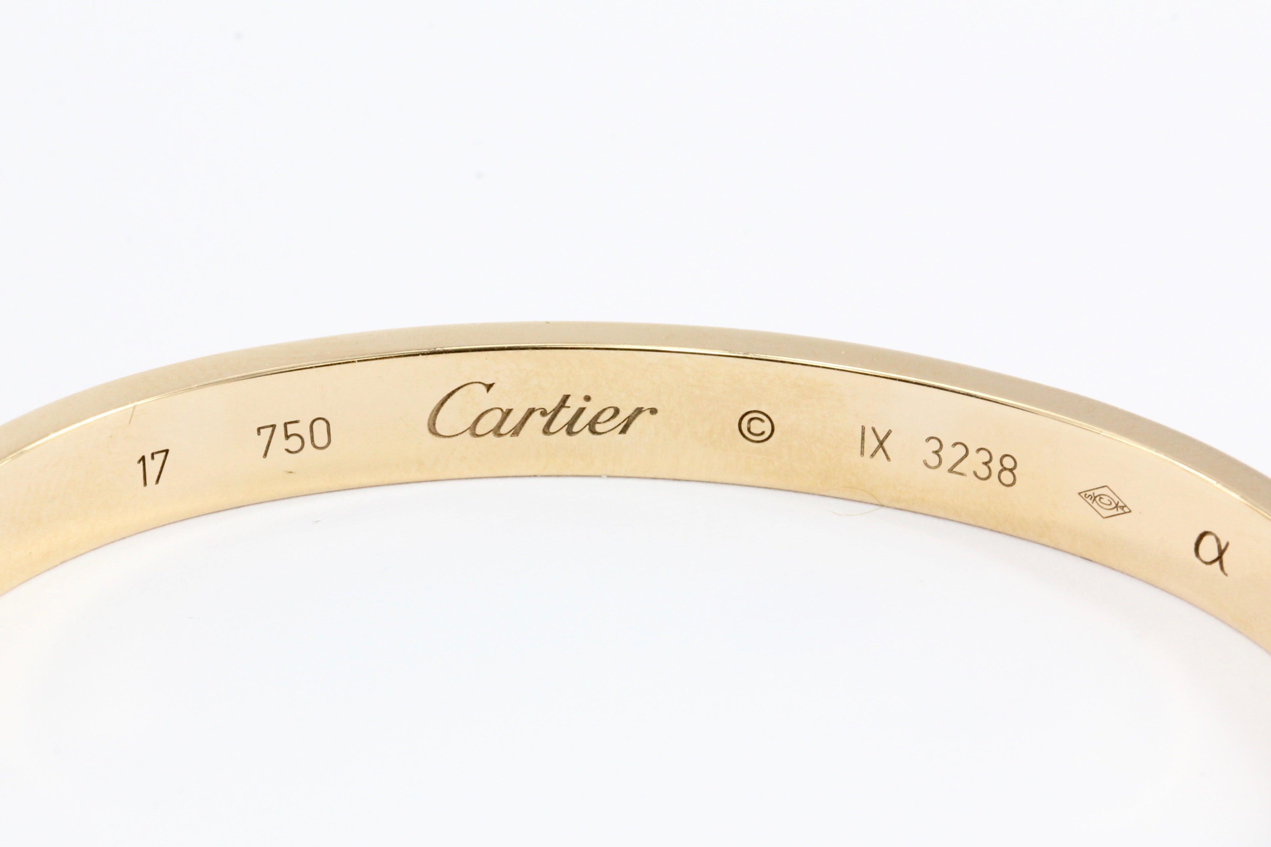Cartier Love Bracelet Rose Gold Size 17 with Box, Papers & Screwdriver - Queen May