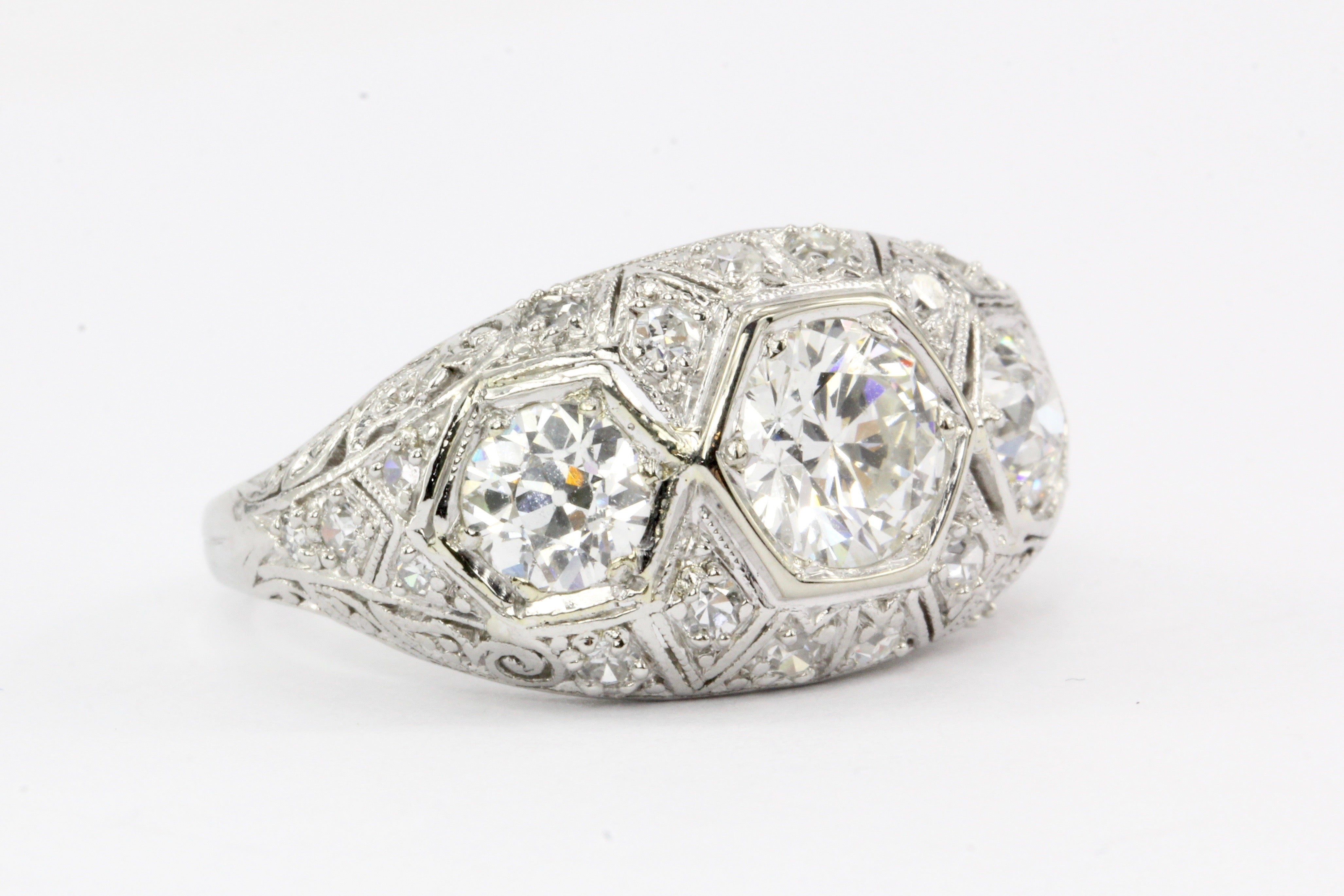 Platinum Art Deco Diamond Ring c.1930's - Queen May