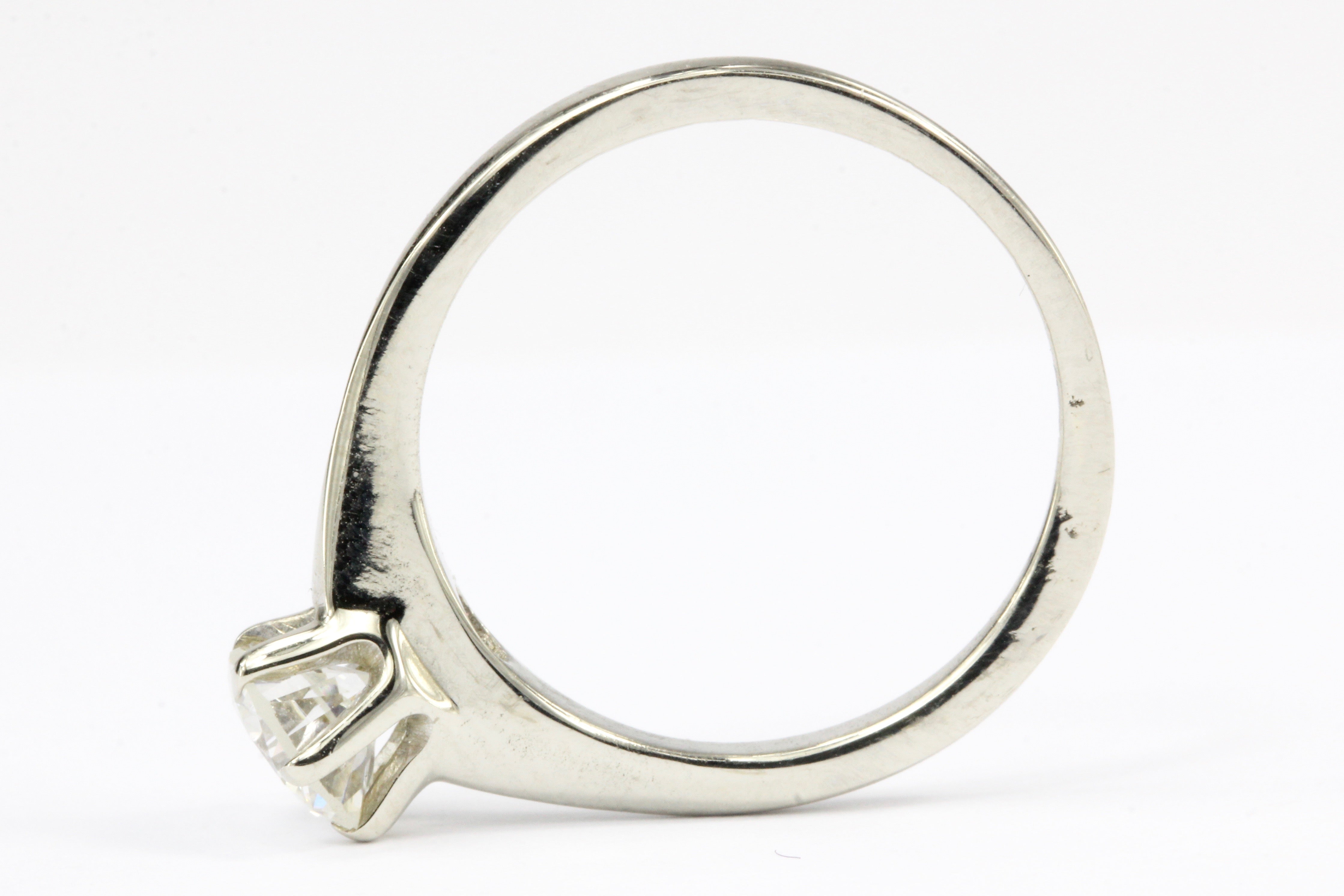 Vintage 14K White Gold .65 Carat Diamond Solitaire Engagement Ring - Queen May