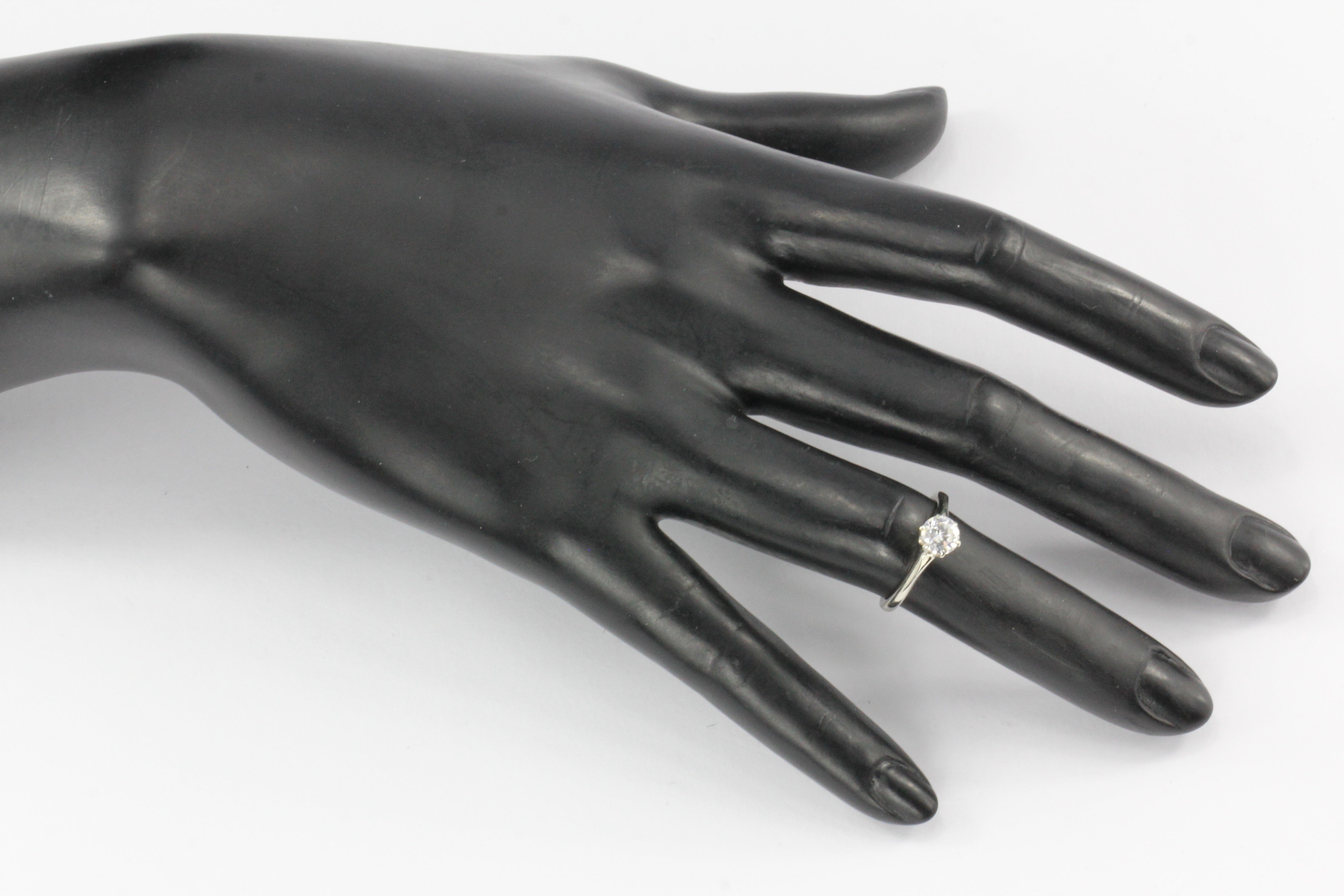 Vintage 14K White Gold .65 Carat Diamond Solitaire Engagement Ring - Queen May