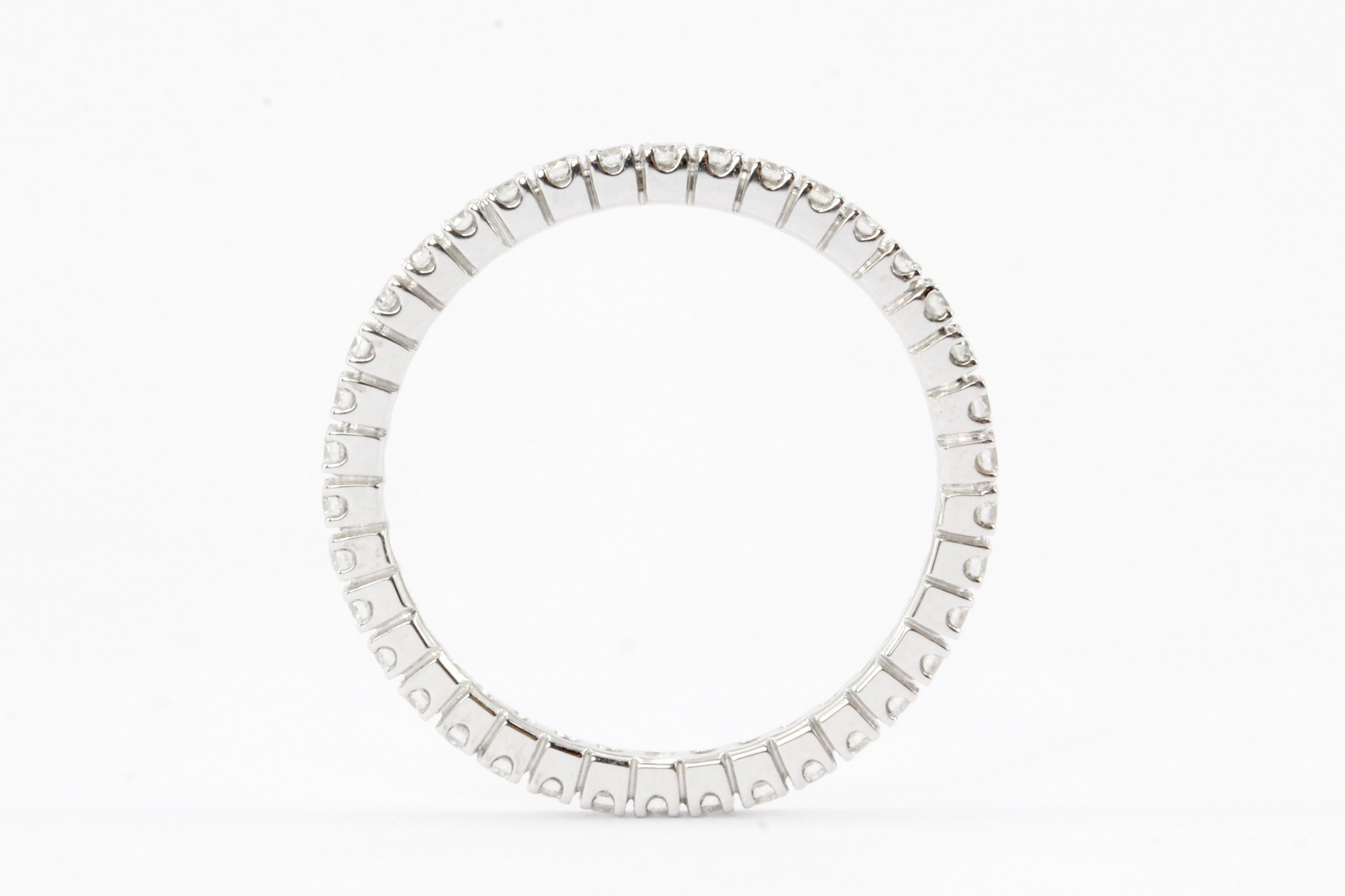 14K White Gold Diamond Eternity Band - Queen May