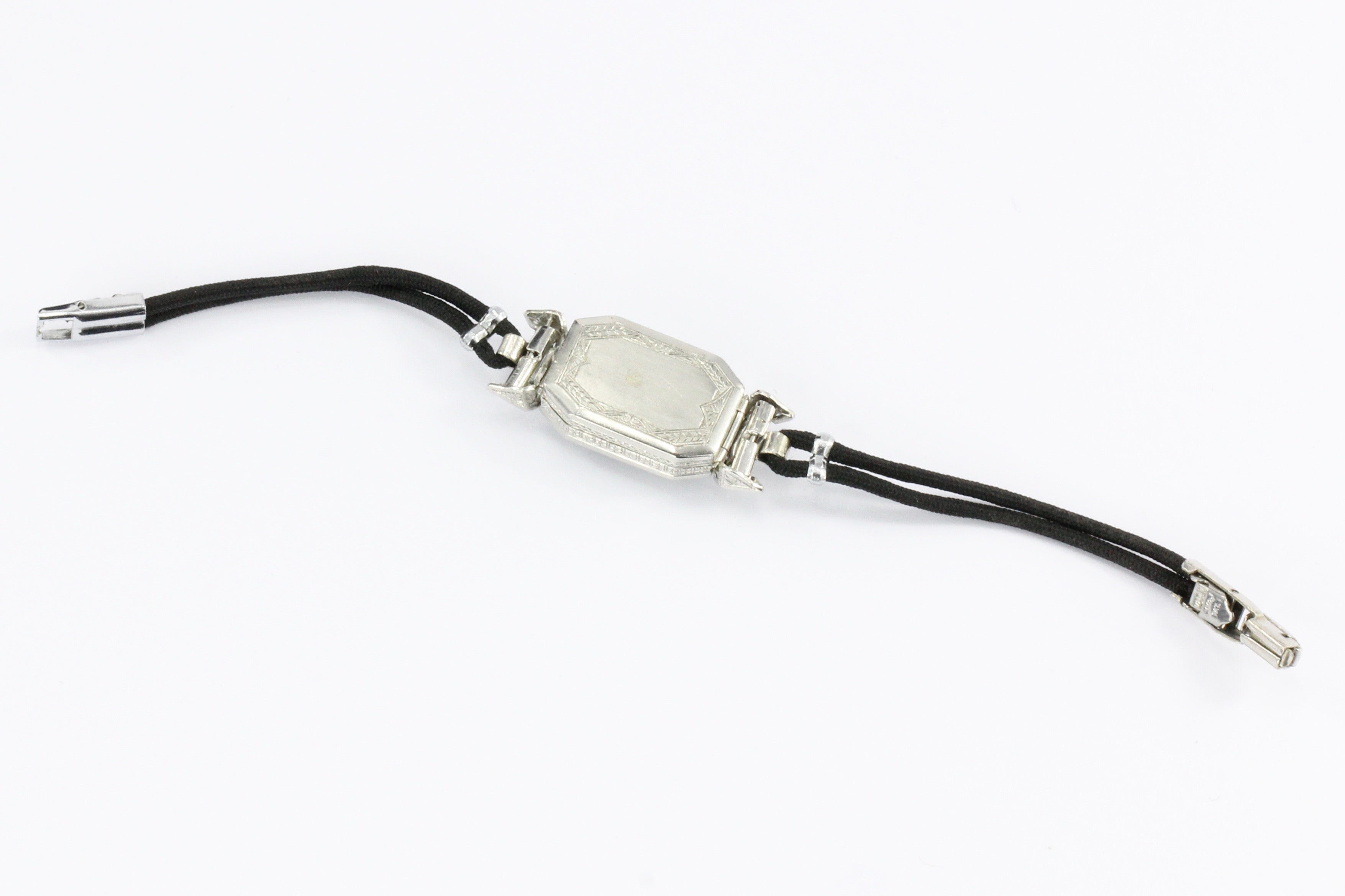 Art Deco Platinum GIA Certified 1.06 CT Diamond & Onyx Watch Conversion Bracelet - Queen May