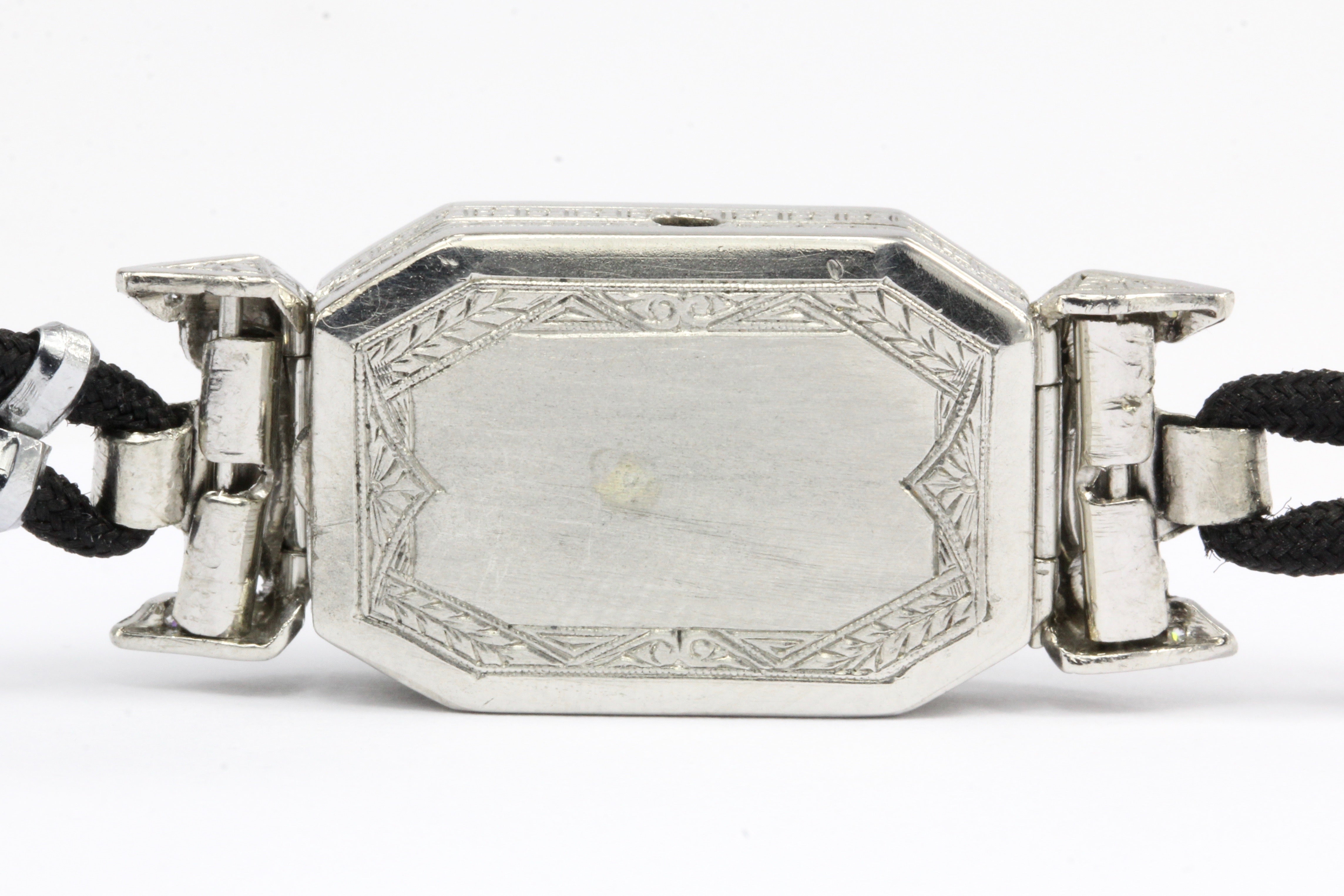 Art Deco Platinum GIA Certified 1.06 CT Diamond & Onyx Watch Conversion Bracelet - Queen May