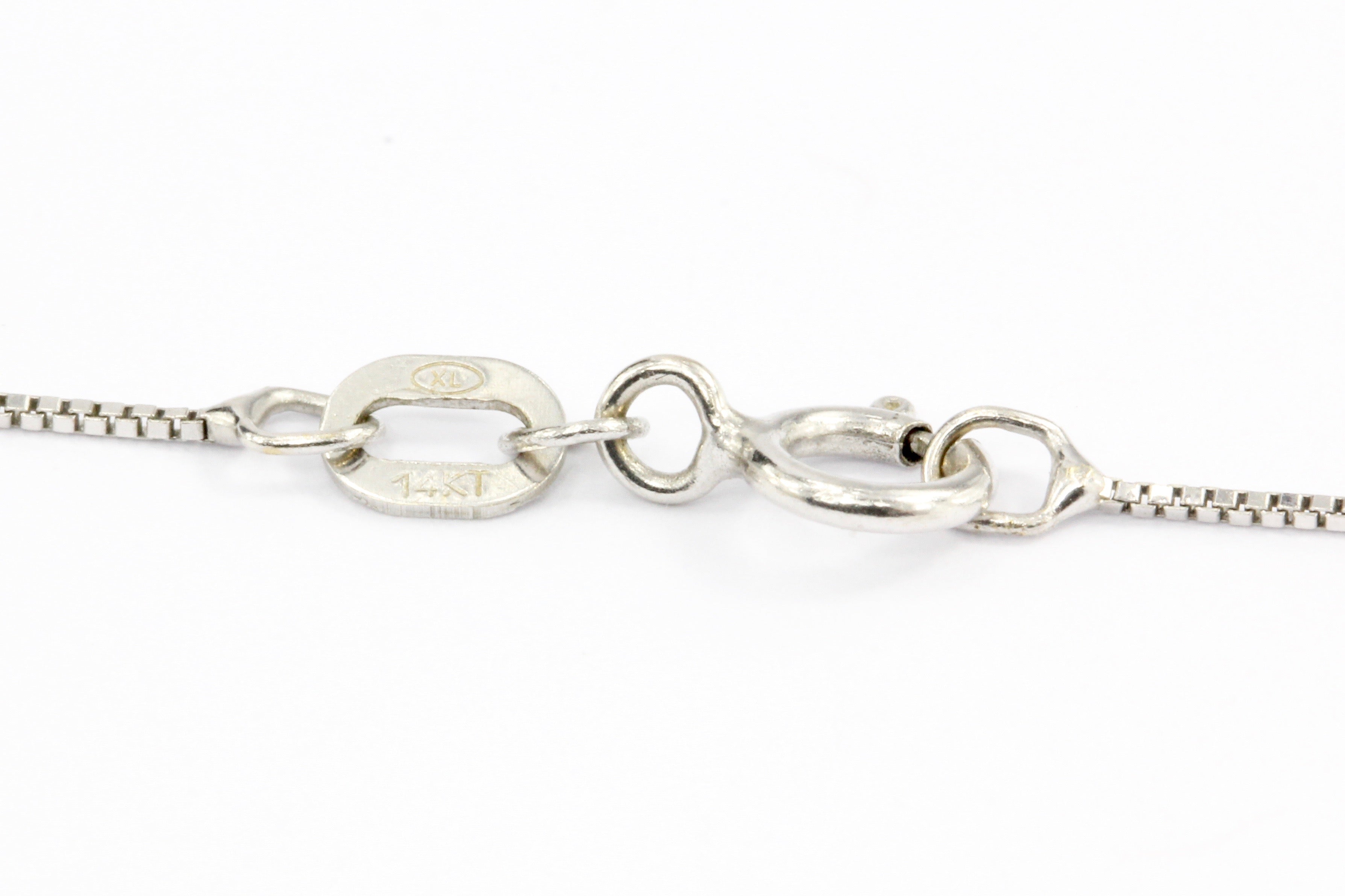 14K White Gold .30 CT Diamond Solitaire Pendant - Queen May