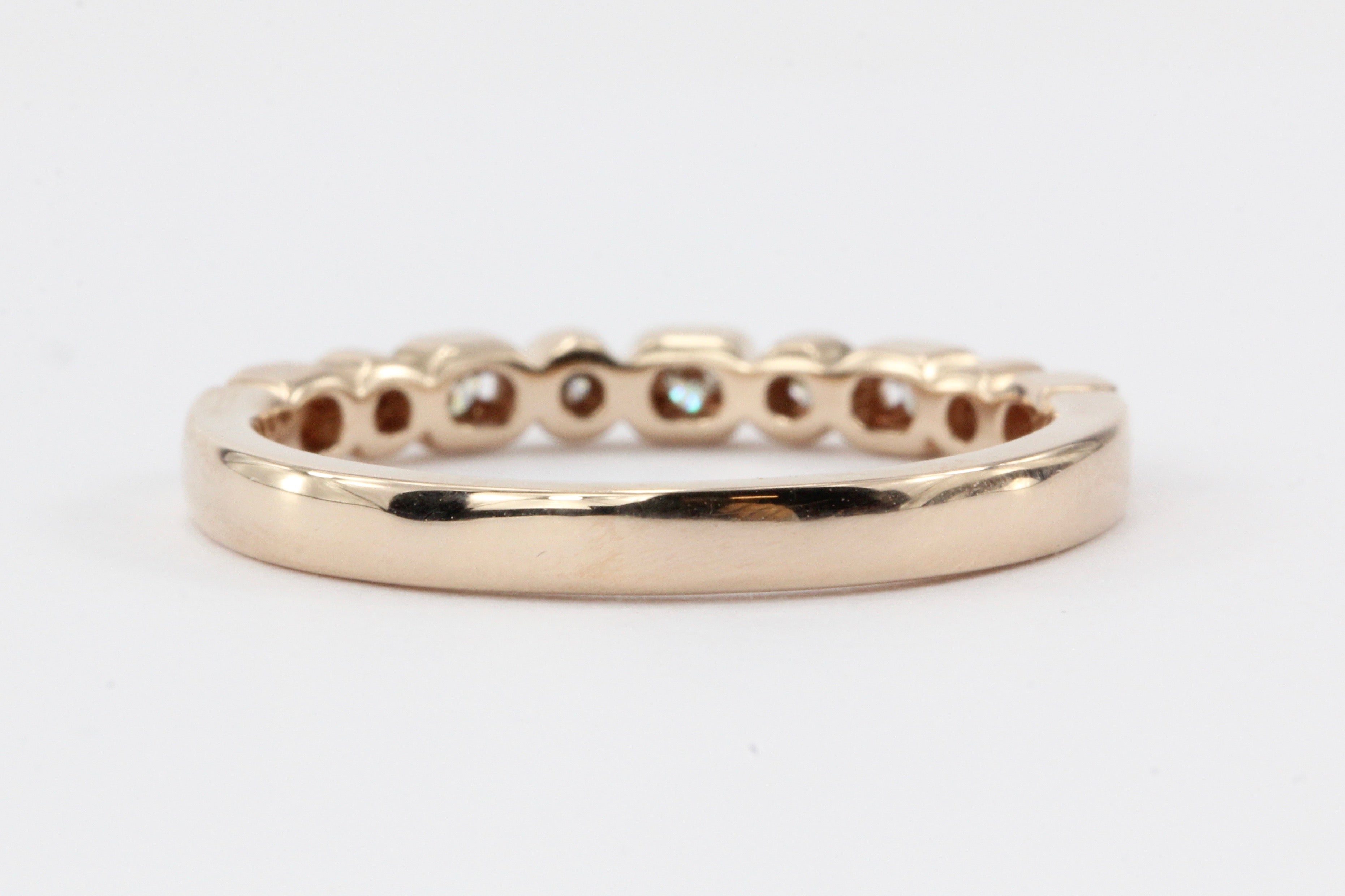 14K Rose Gold Diamond Half Eternity Band - Queen May