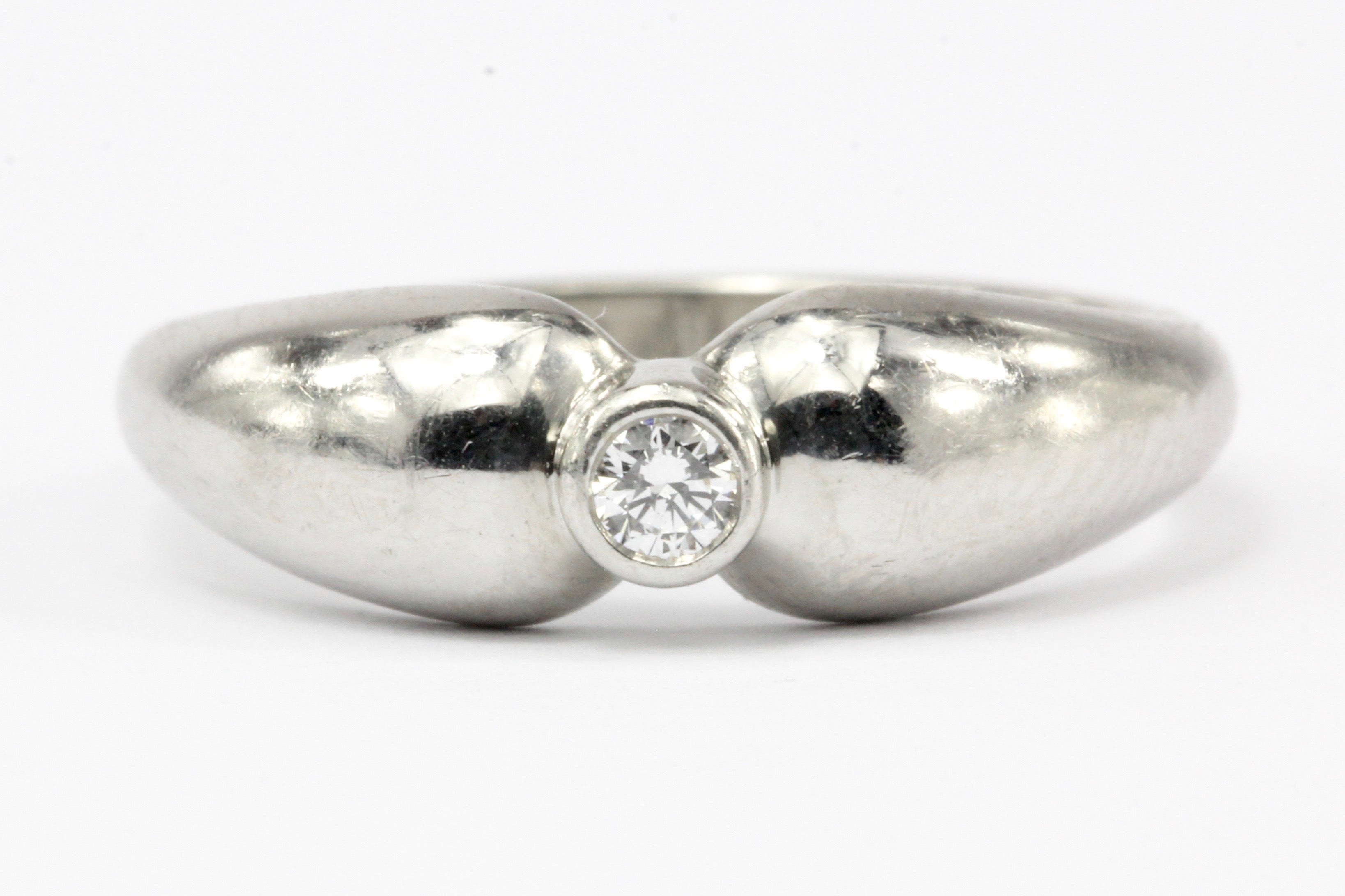 Tiffany & Co Elsa Peretti Platinum Diamond Tear Drop Ring Size 5.25 - Queen May