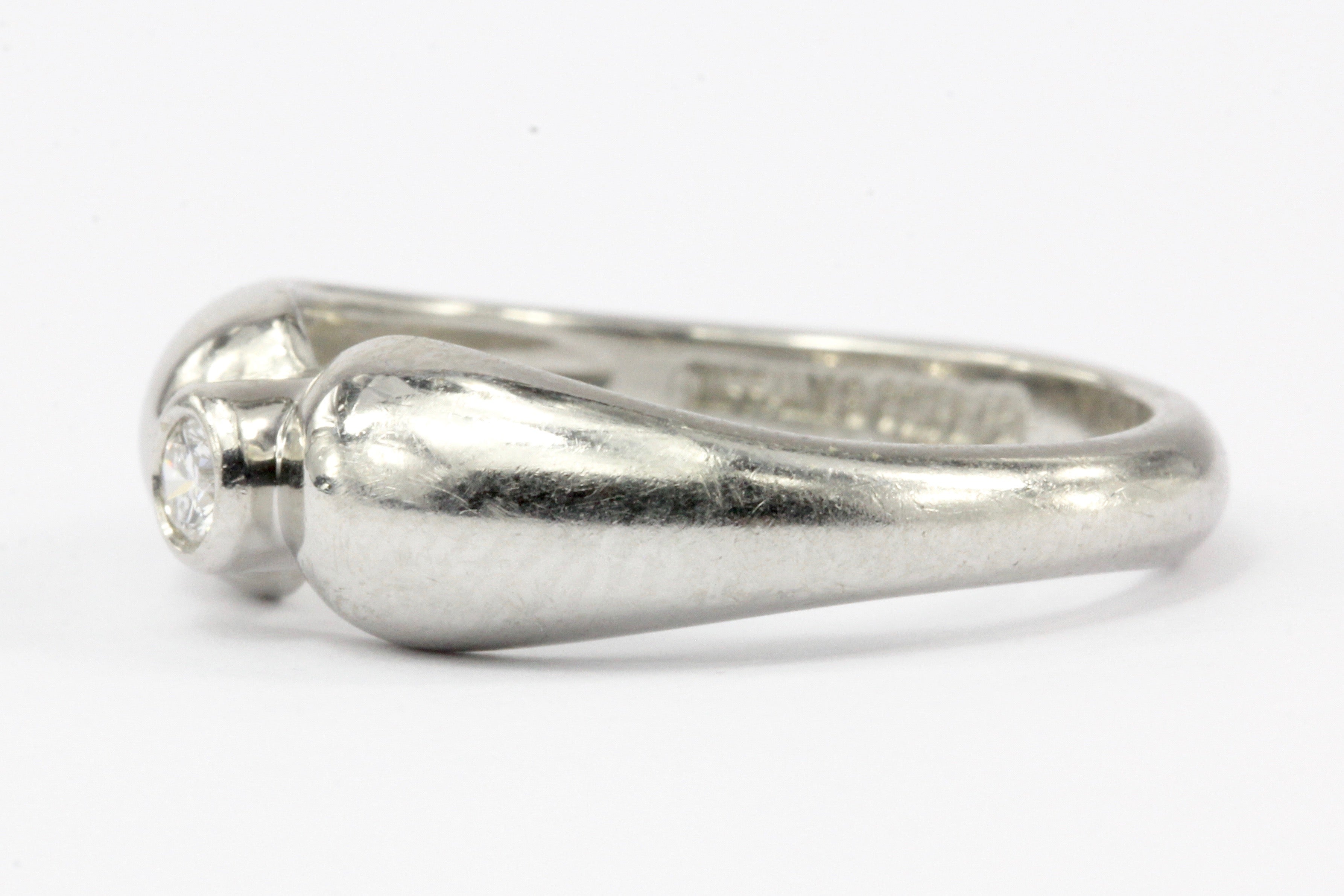 Tiffany & Co Elsa Peretti Platinum Diamond Tear Drop Ring Size 5.25 - Queen May