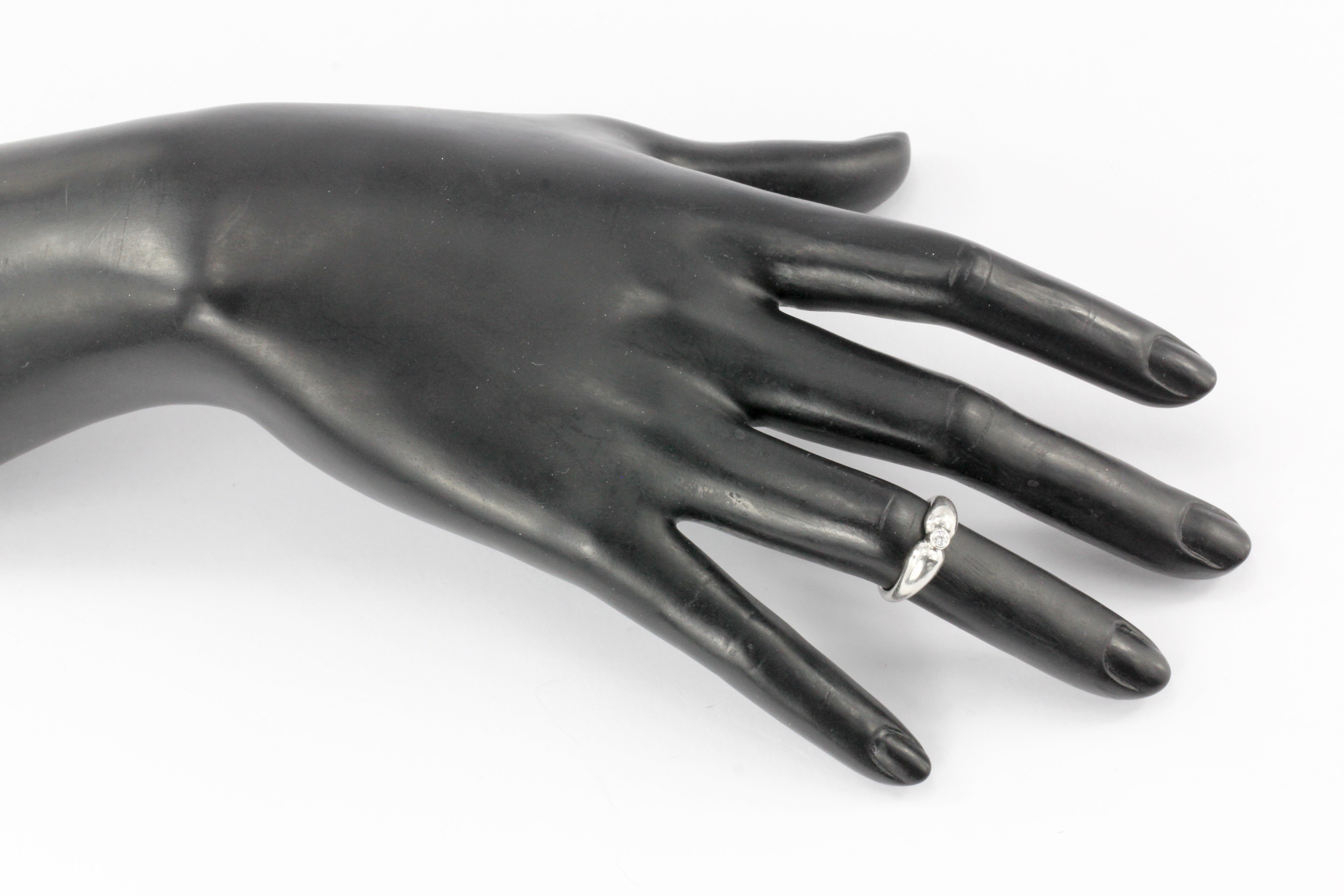 Tiffany & Co Elsa Peretti Platinum Diamond Tear Drop Ring Size 5.25 - Queen May