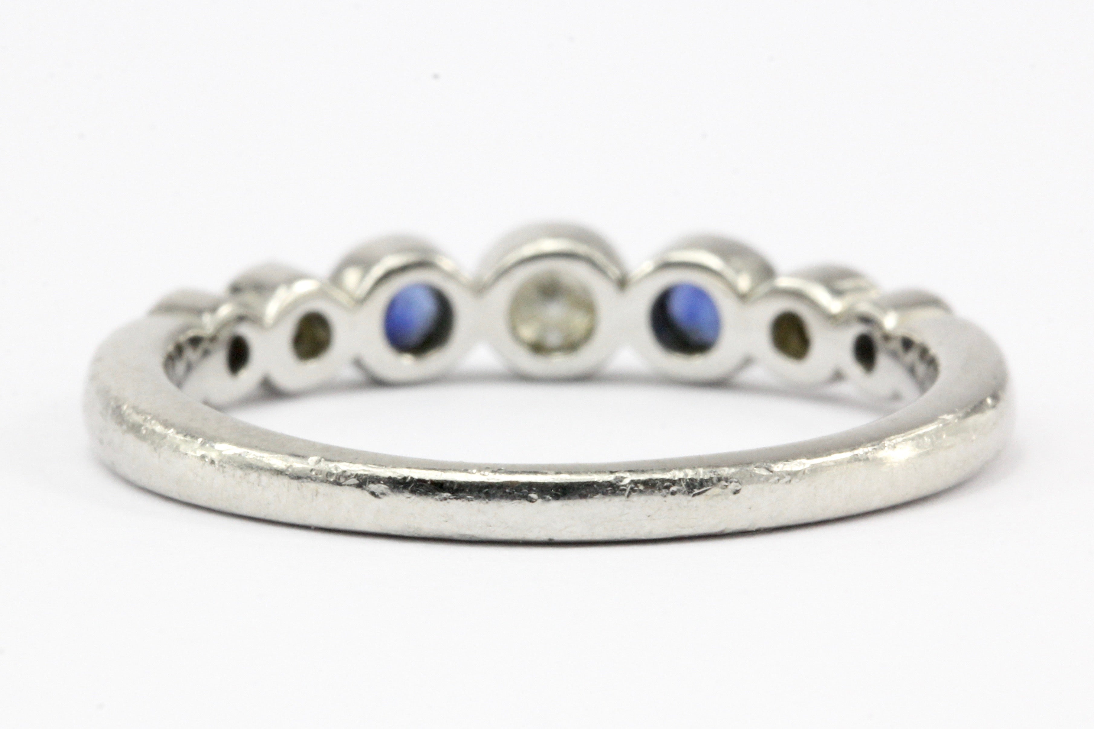 Tiffany & Co Platinum Jazz Sapphire and Diamond Band Ring Size 7.5 - Queen May