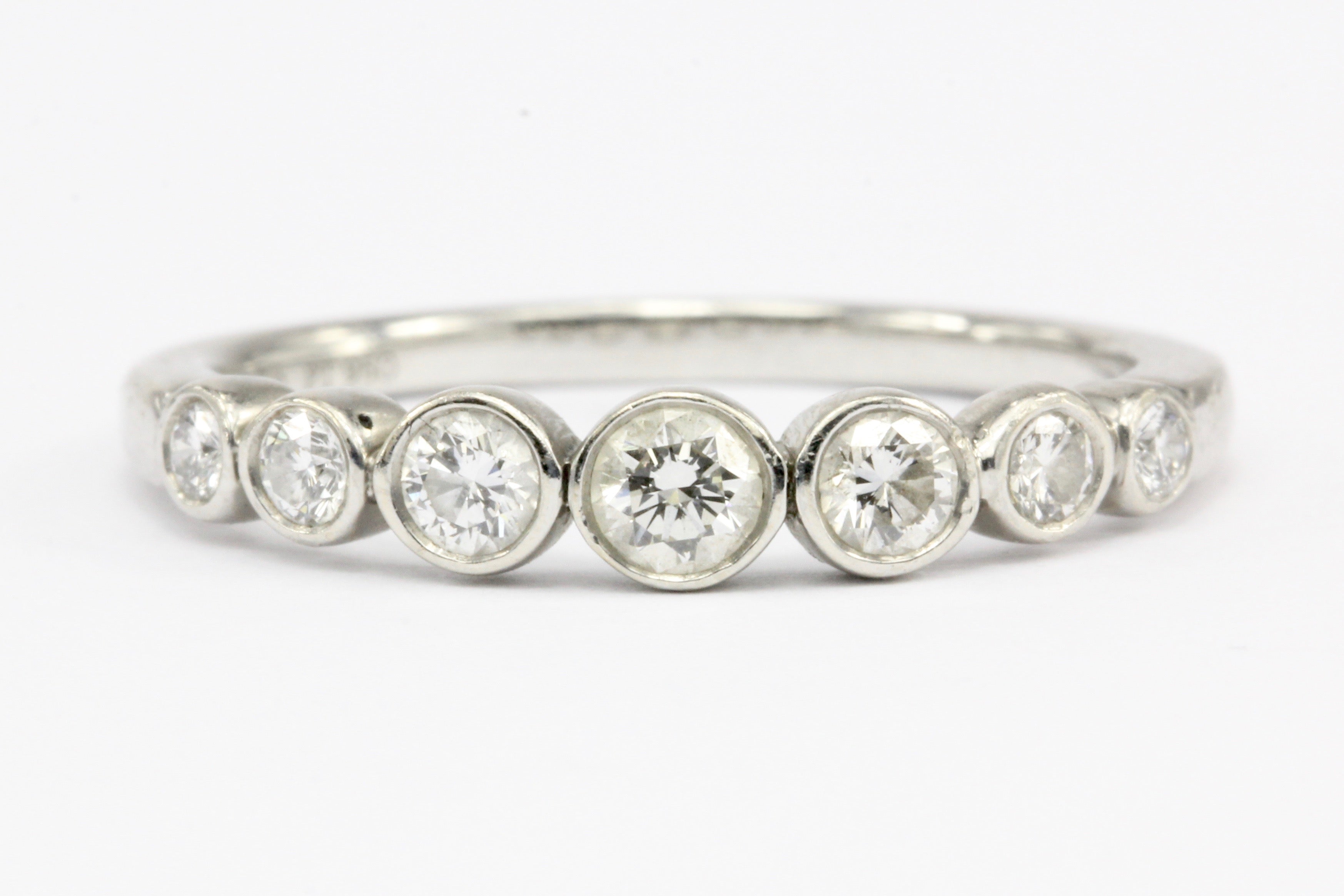 Tiffany & Co Jazz Platinum Diamond Graduated Band Ring Size 7.5 - Queen May