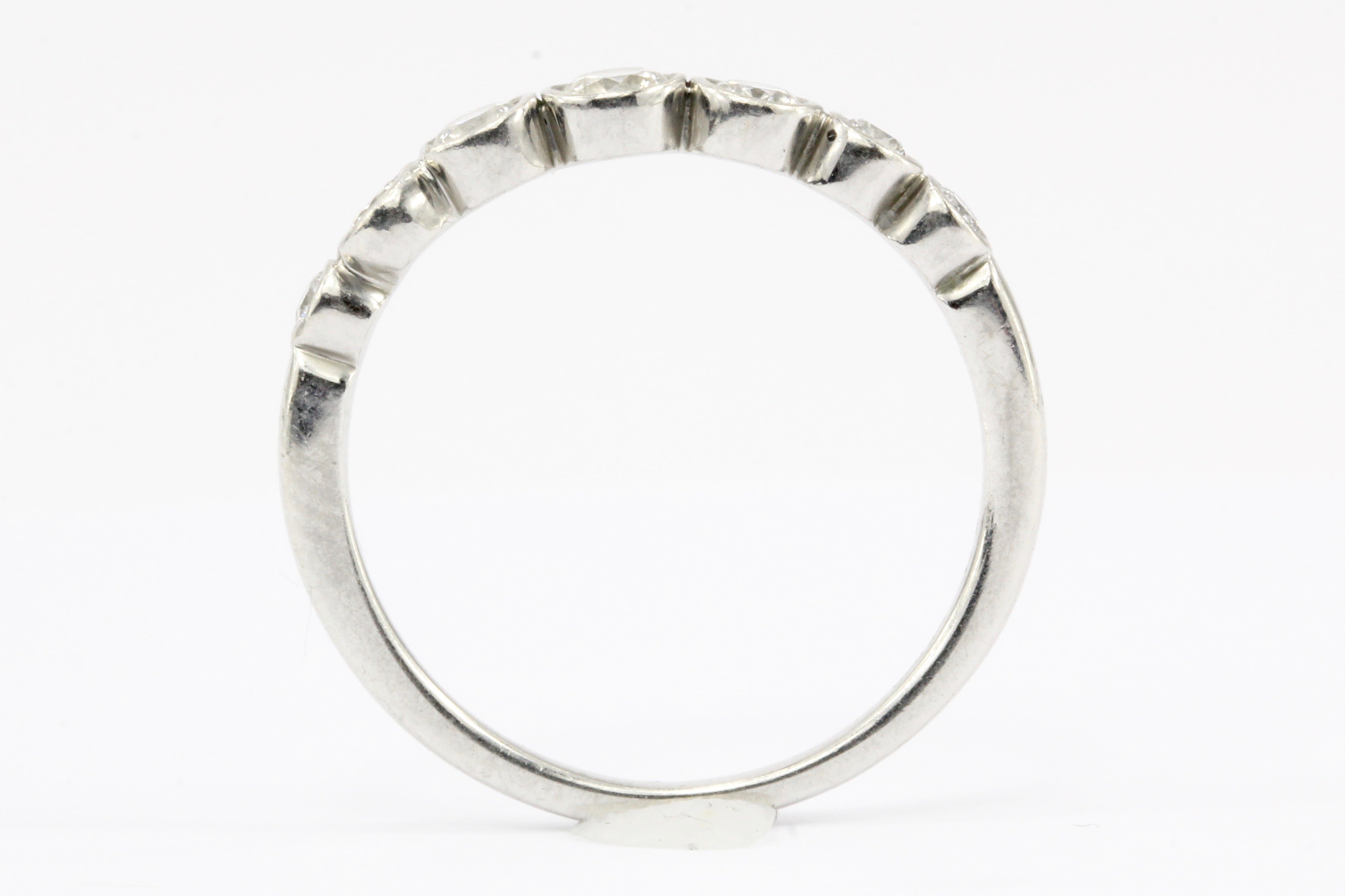 Tiffany & Co Jazz Platinum Diamond Graduated Band Ring Size 7.5 - Queen May