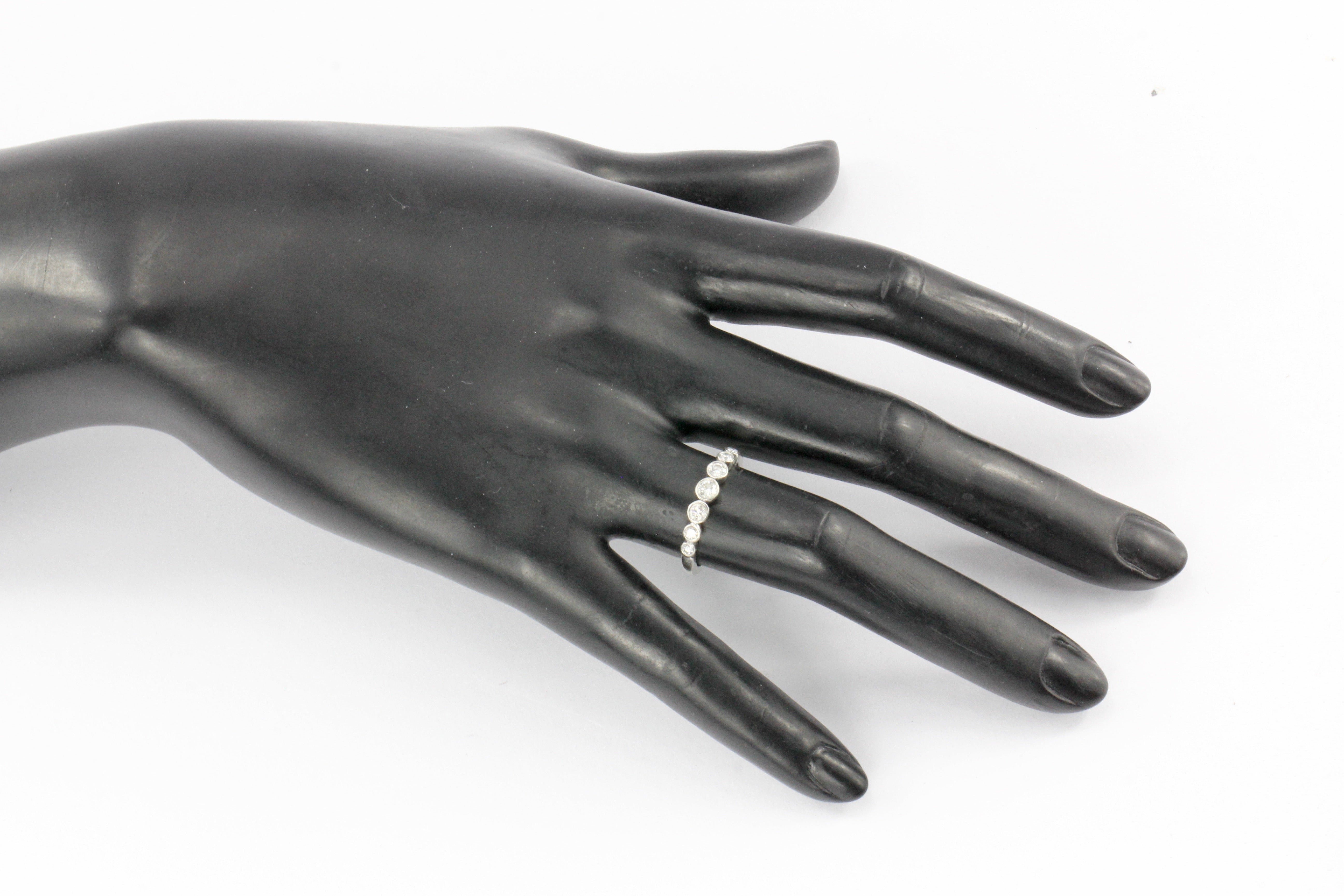 Tiffany & Co Jazz Platinum Diamond Graduated Band Ring Size 7.5 - Queen May