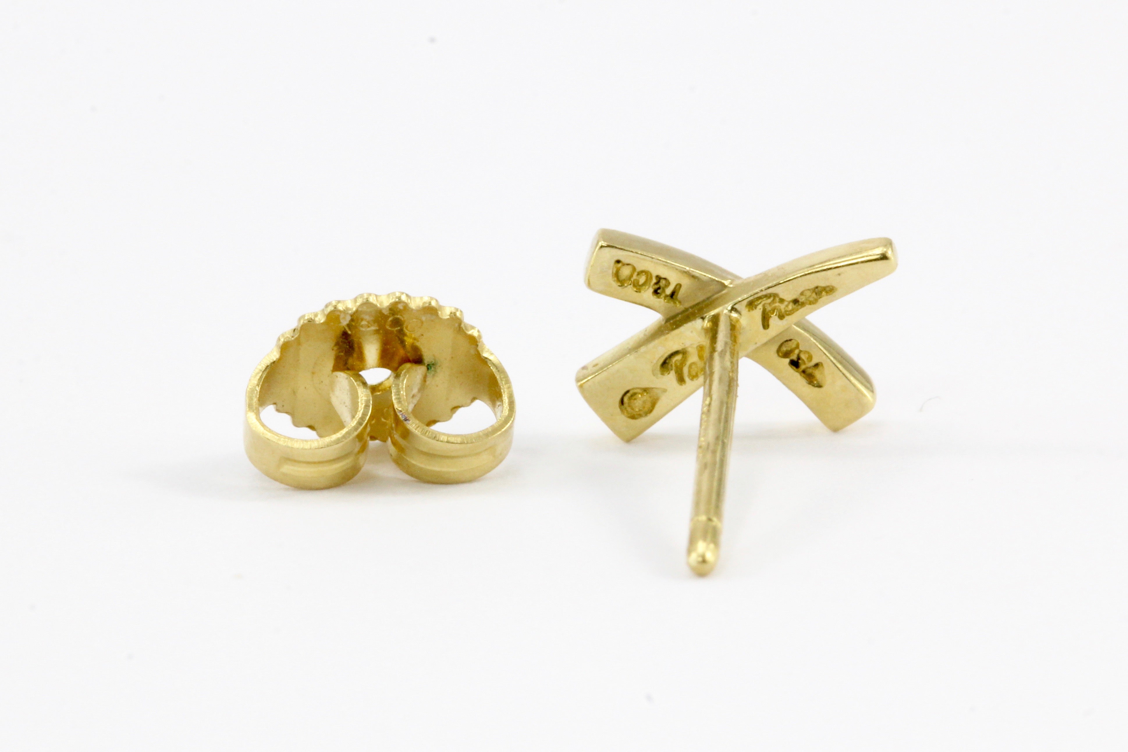 Tiffany & Co Paloma Picasso 18K Yellow Gold Kiss "X" Earrings - Queen May