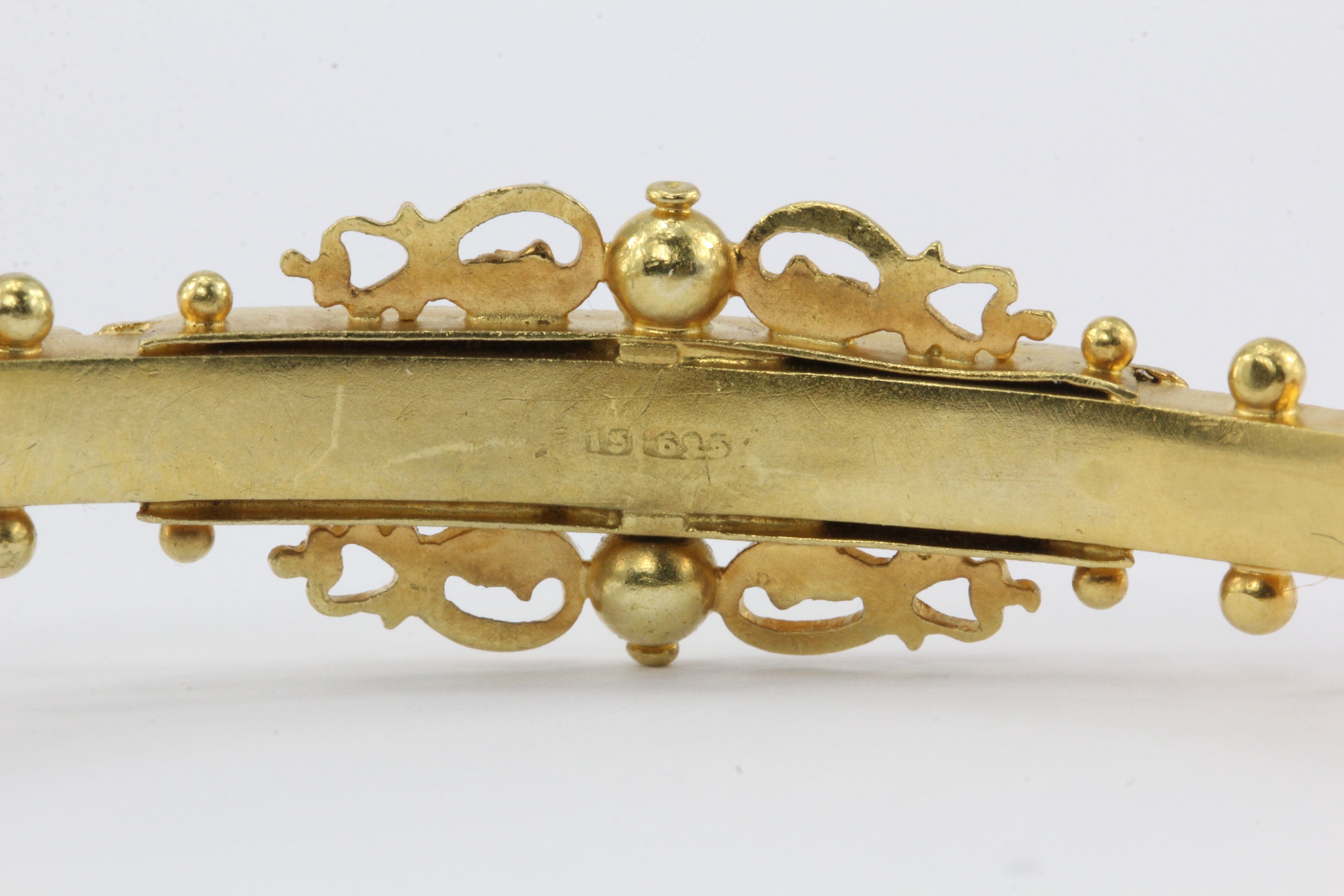 Victorian 15 CT Diamond and Ruby Starburst Bangle Bracelet c.1899 - Queen May