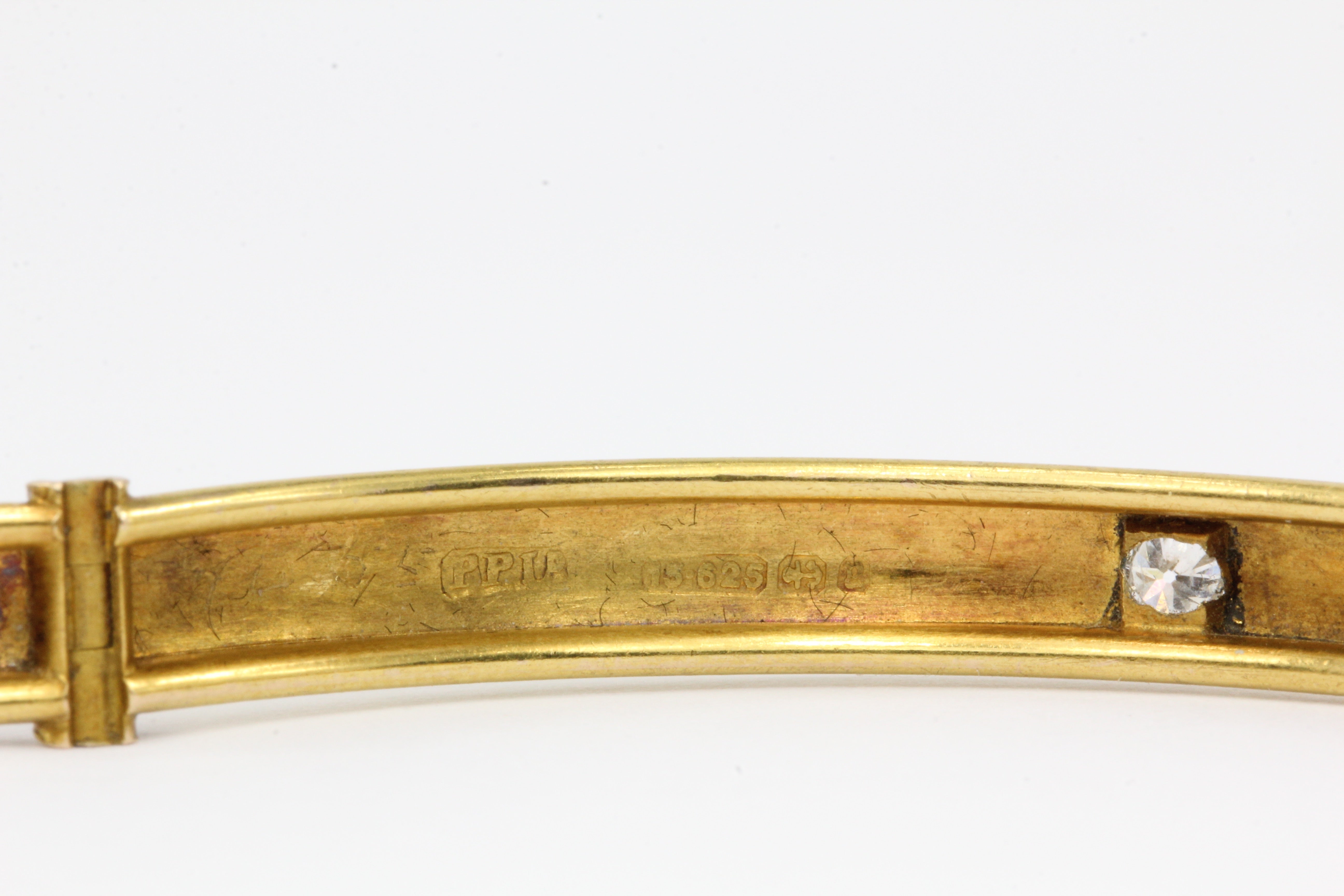 Victorian 15CT Yellow Gold Old European Cut Diamond Bangle c.1890 - Queen May