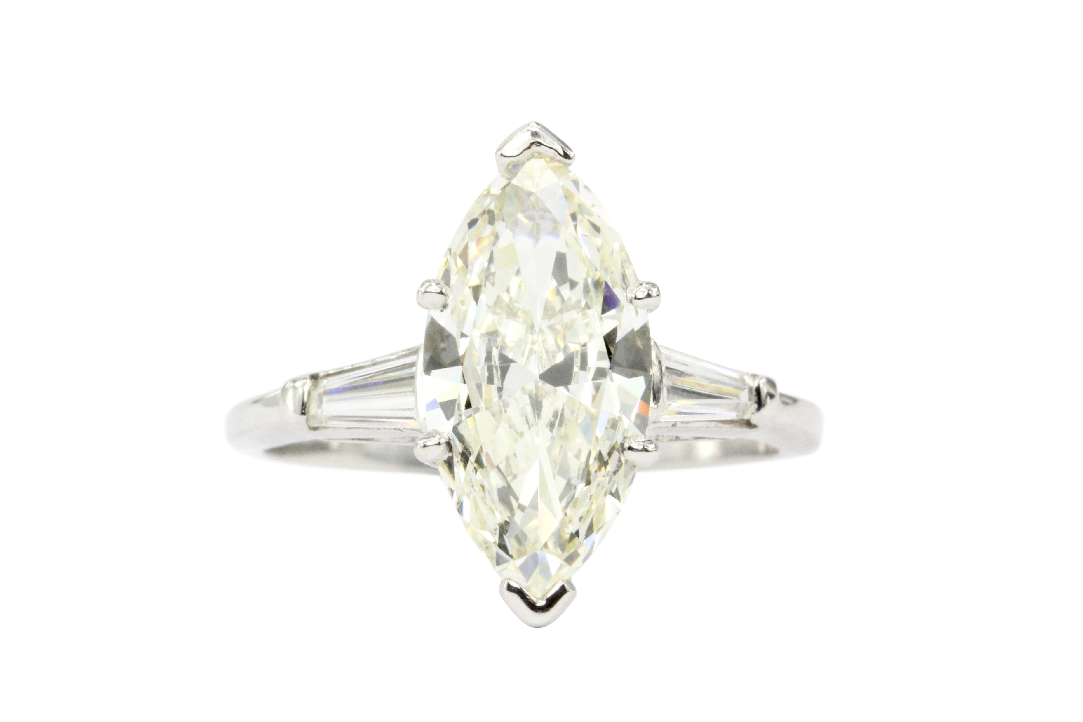 GIA Platinum 2.3 Carat Marquise Diamond Ring - Queen May
