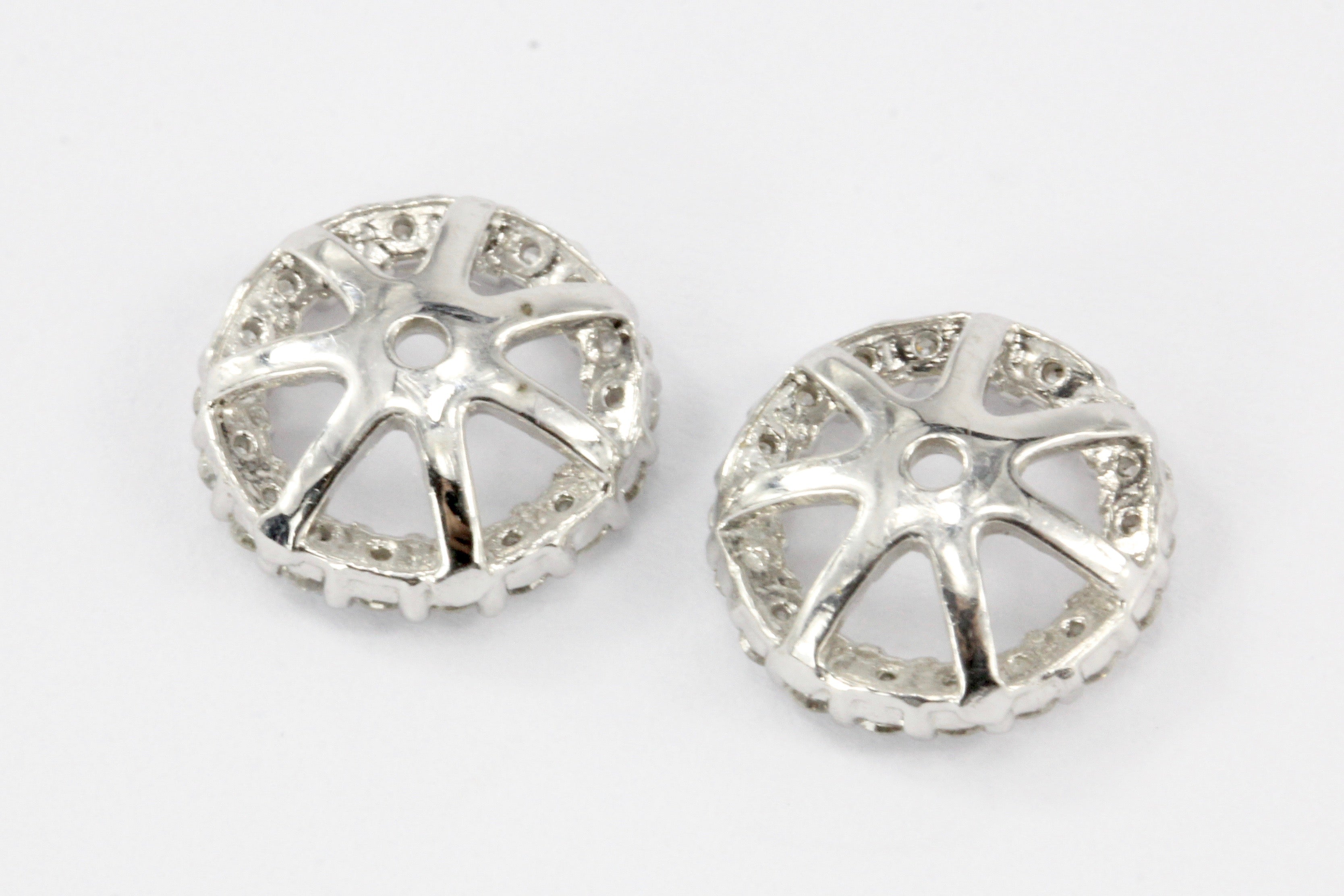 14K WG .25 CTW Diamond Jackets for 1.6 CTW Studs - Queen May