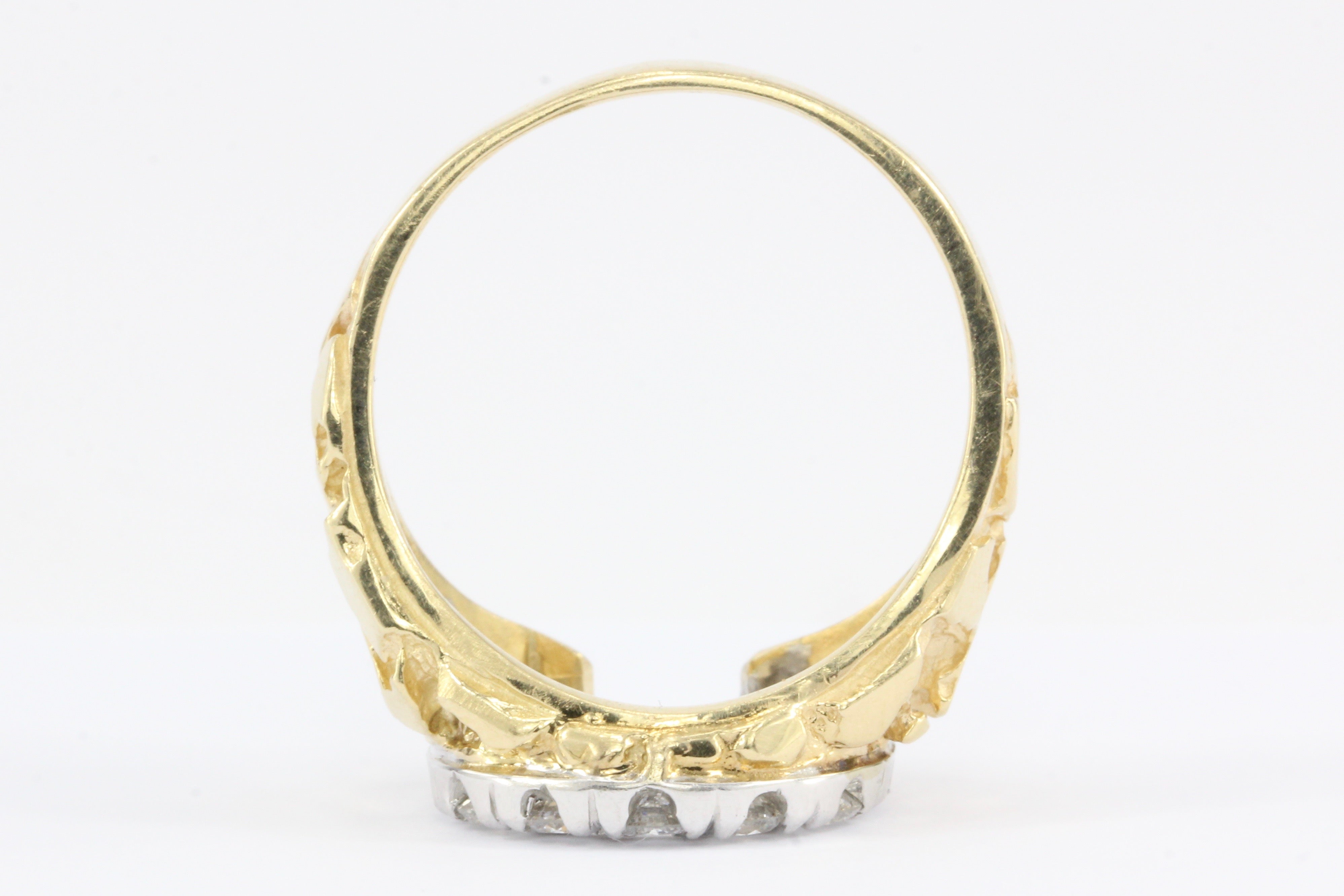 Retro 14K Yellow Gold 1 CTW Diamond Horseshoe Men's Ring Size 11.25 - Queen May