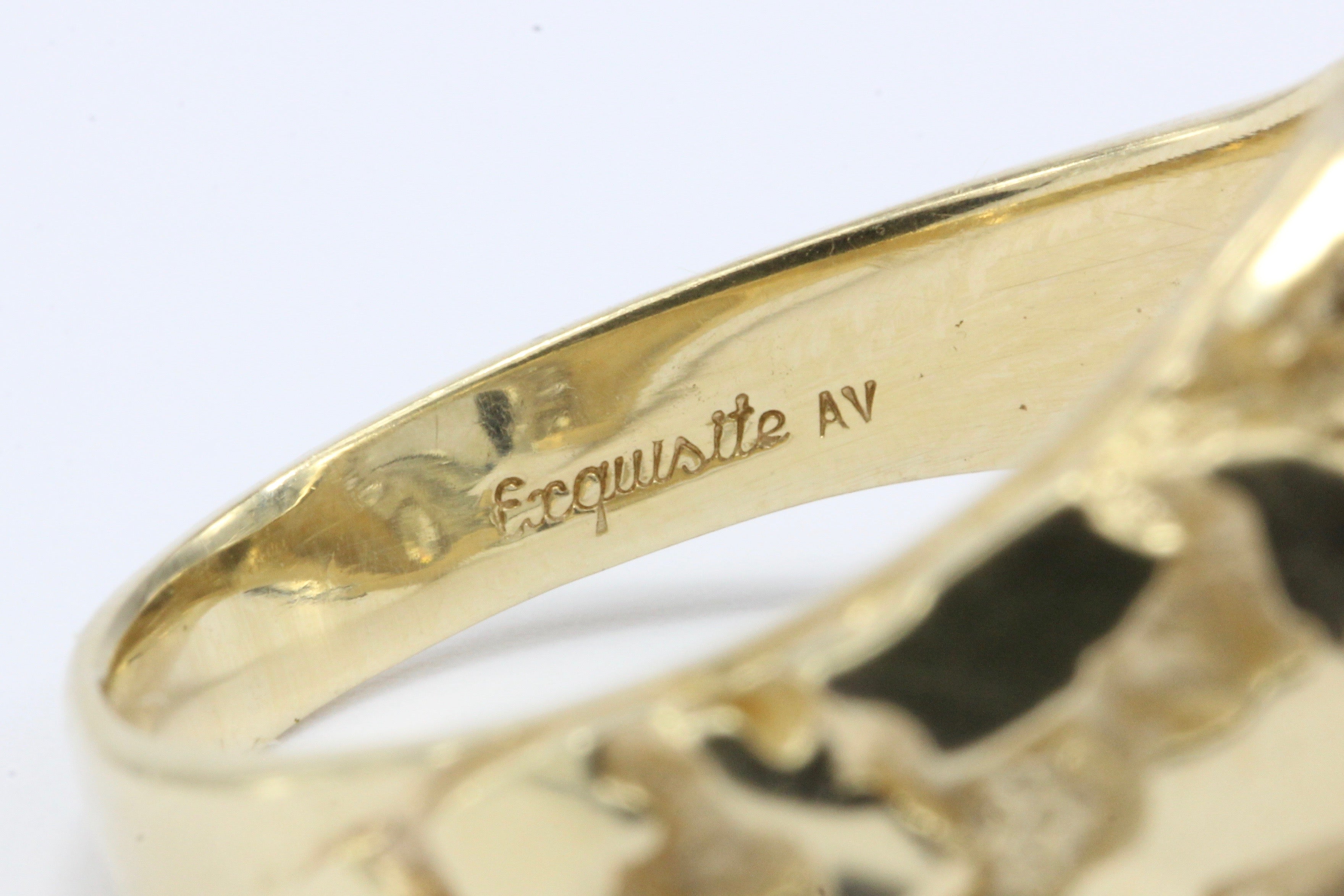 Retro 14K Yellow Gold 1 CTW Diamond Horseshoe Men's Ring Size 11.25 - Queen May